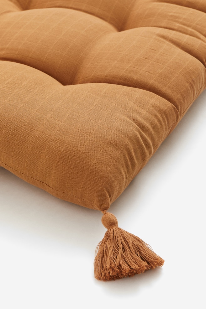 Cotton muslin seat cushion - Brown/Pigeon blue - 5