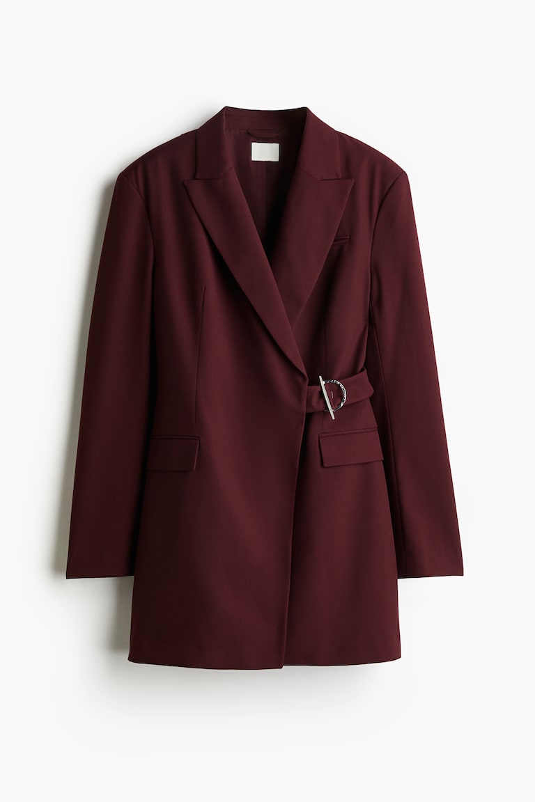 blue dress for baby girl Premium Oversized Belted Blazer Dress | Cherry Chocolate main image 1