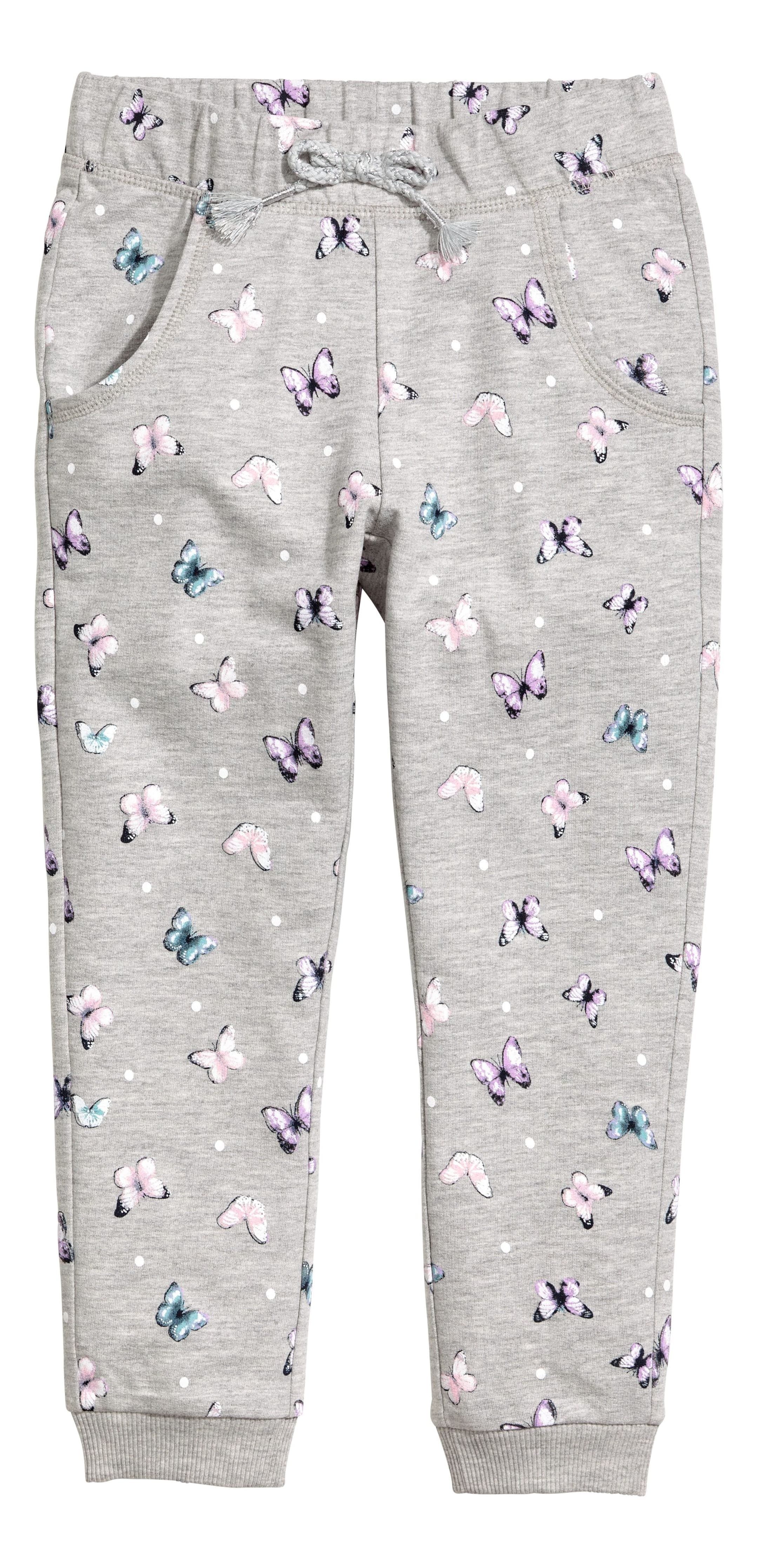 View larger image: Sweatpants - Grey/Butterflies - Kids | H&M GB 1