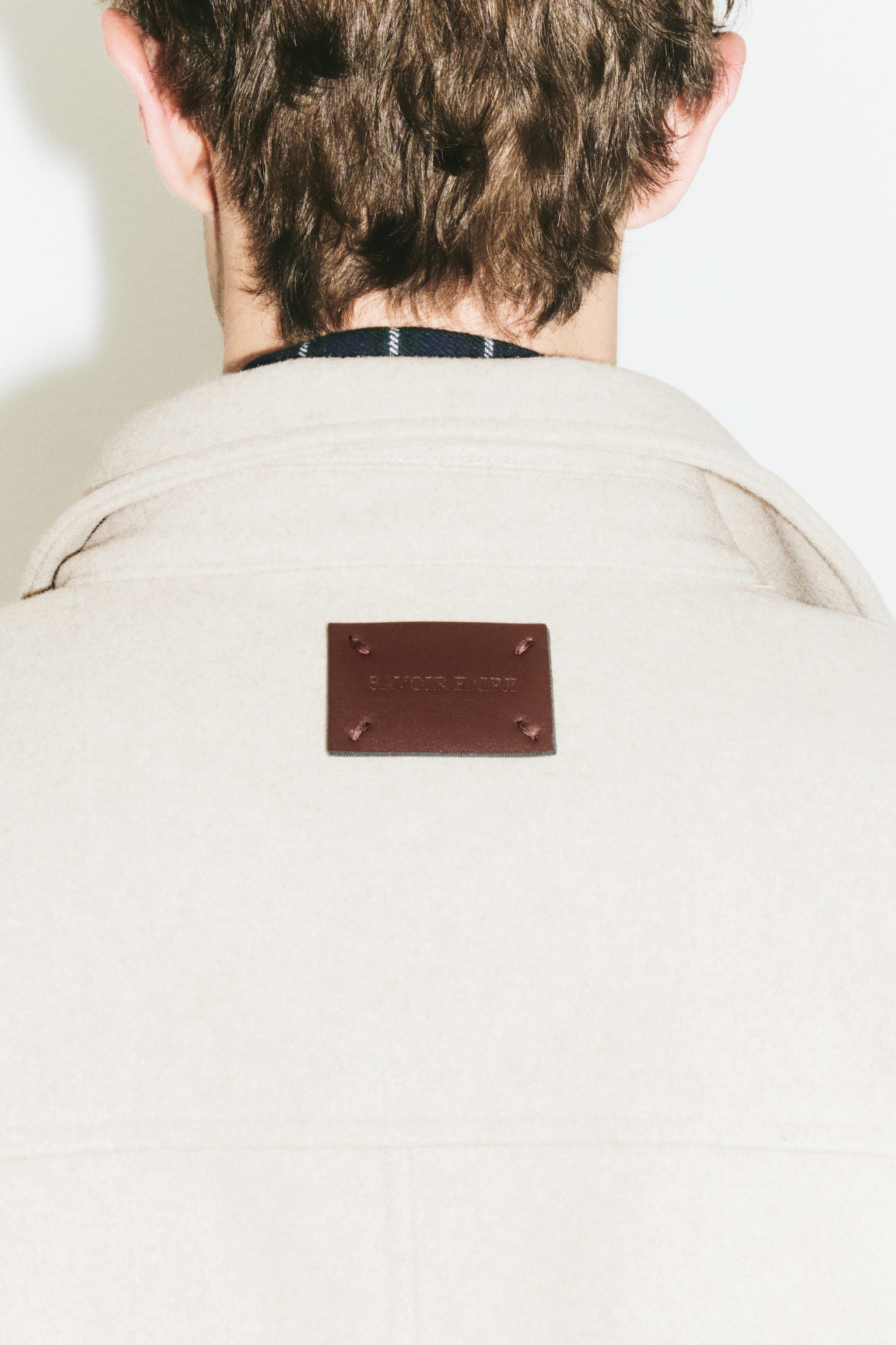 Мужская рубашка H&M Felted Overshirt, цвет: Светлый бежевый — фото 4