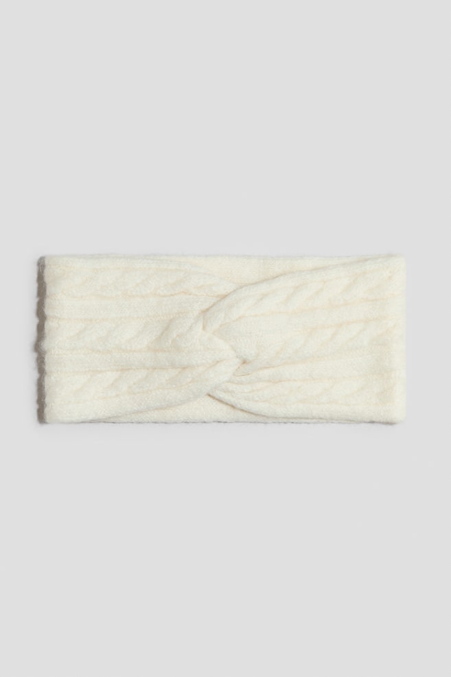 Faixa para a cabeça em malha de torcidos - Creme/Rosa claro/Castanho/Padrão leopardo - 1