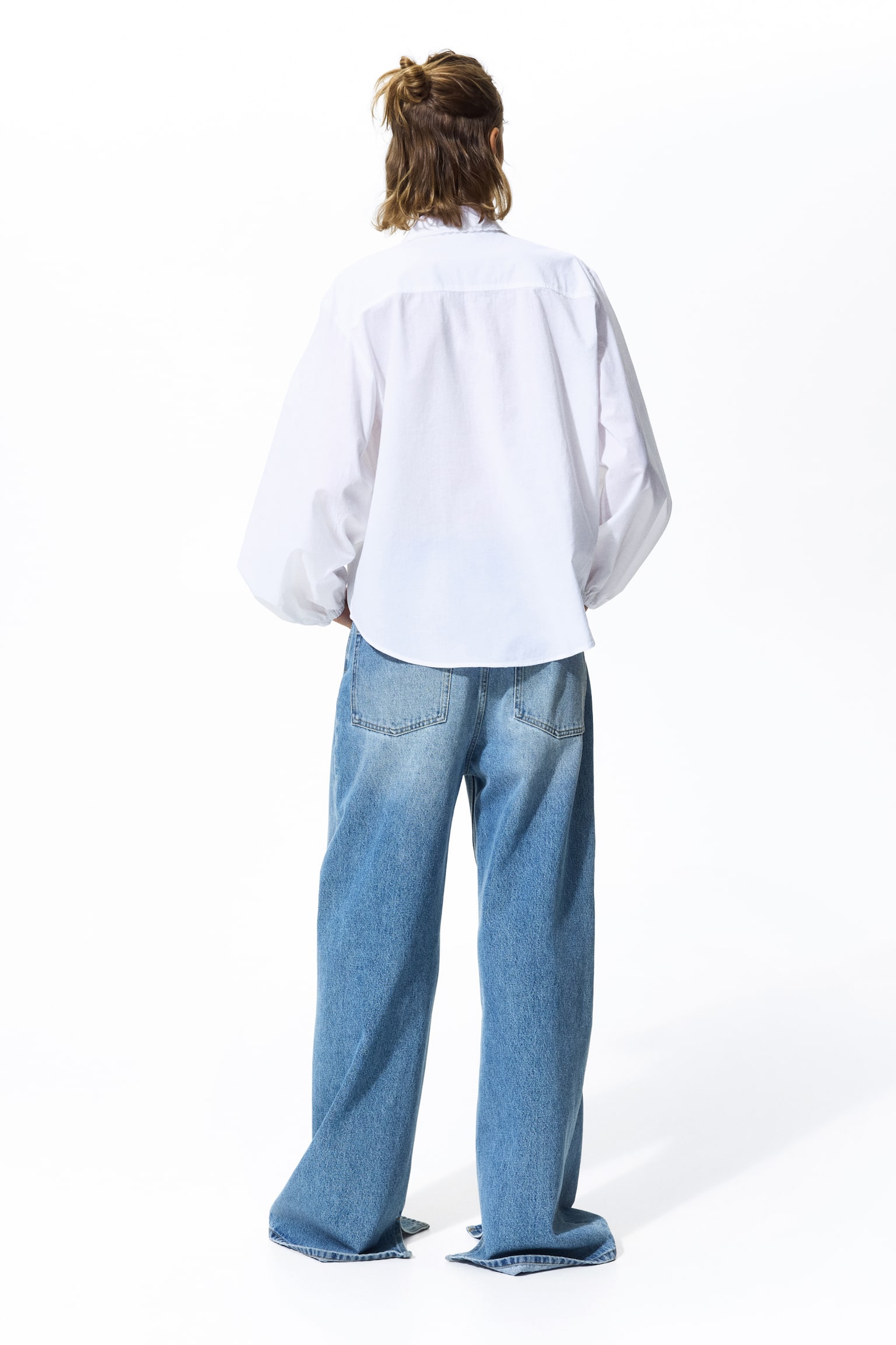 Lace-trimmed cotton shirt - White/Light purple - 6