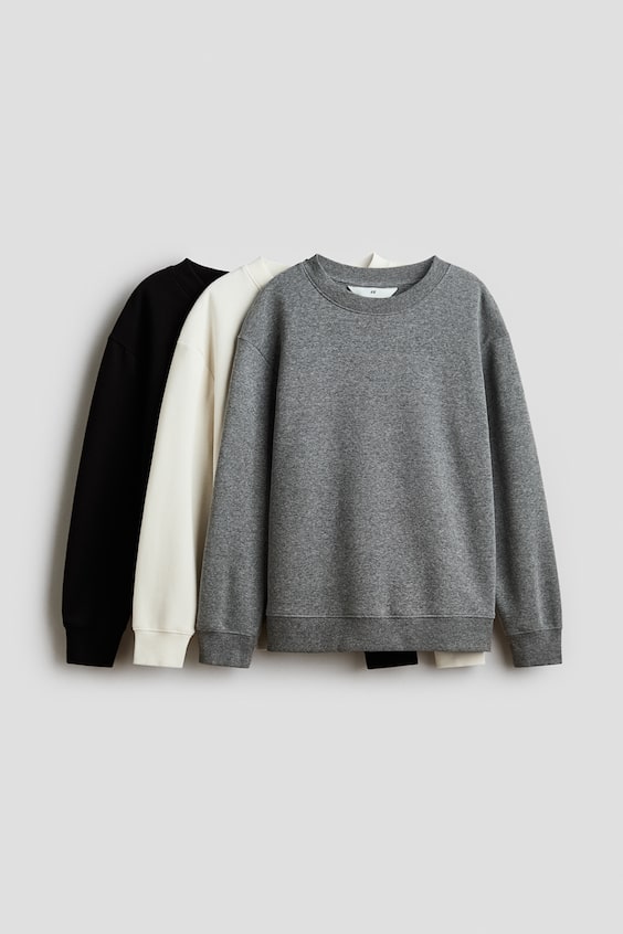 Детские худи H&M 3-Pack Brushed-Inside Sweatshirts