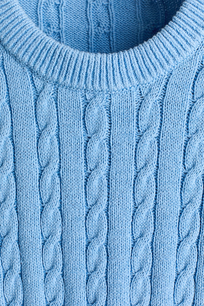 Regular-Fit Cable-Knit Sweater-Light blue - 6