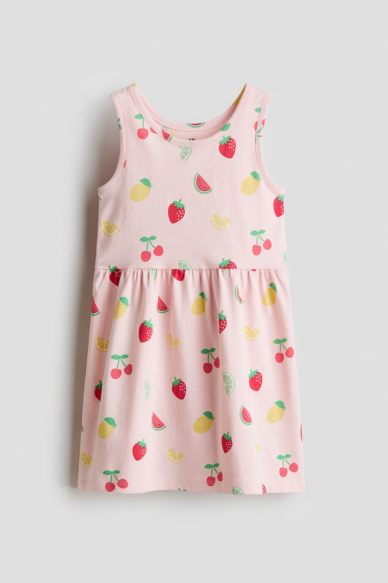 Printed Cotton Dress - Light pink/fruit/Navy blue/cherries/Light purple/unicorns/White/hearts