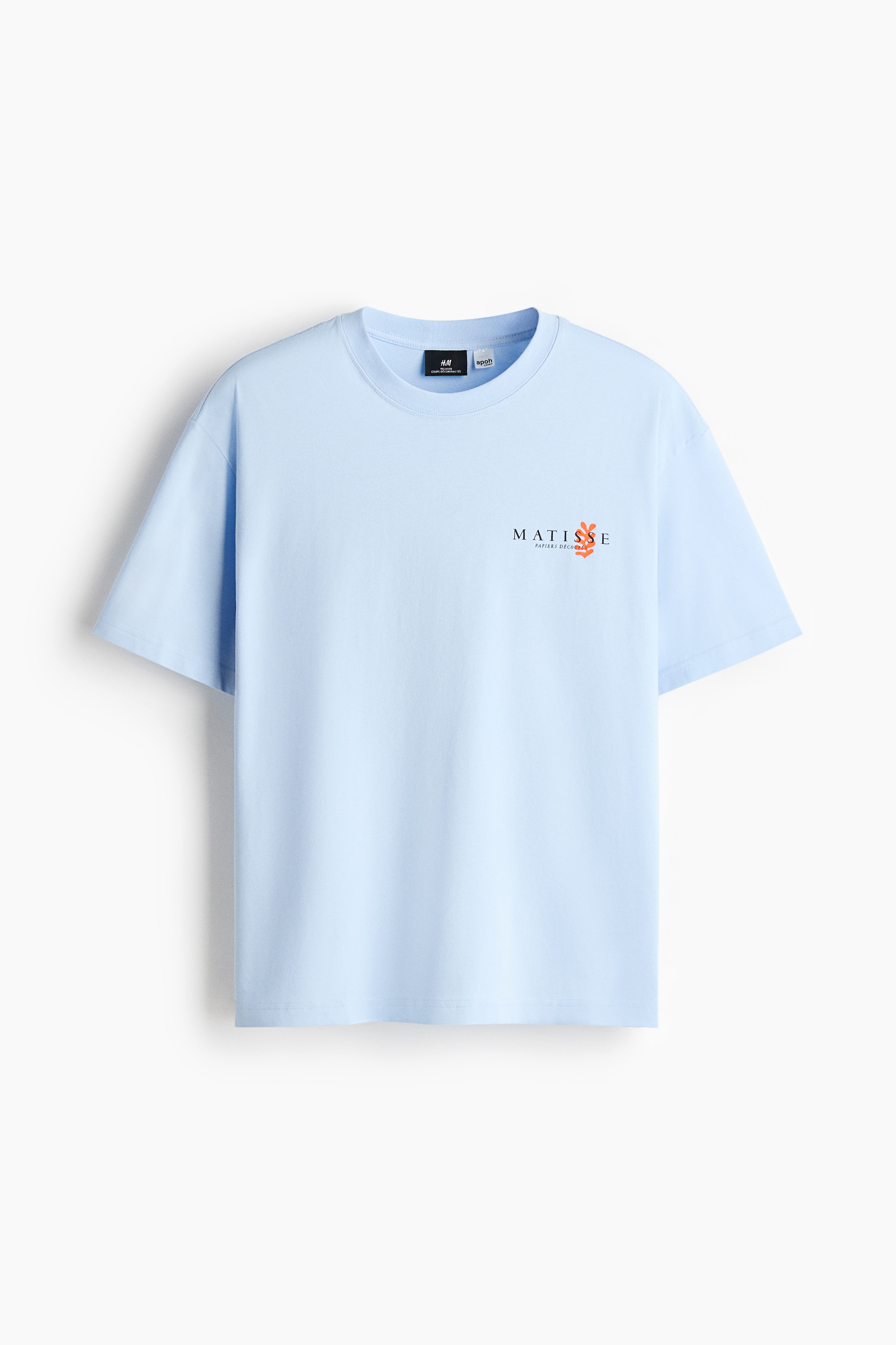 Áo thun in hình Loose Fit - Màu xanh dương nhạt/apoh