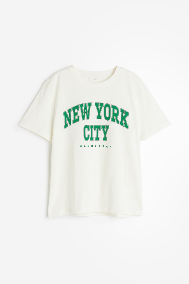 T-Shirt mit Print - Weiß/New York City/Schwarz gestreift/Paris/Weiß/Los Angeles - 2