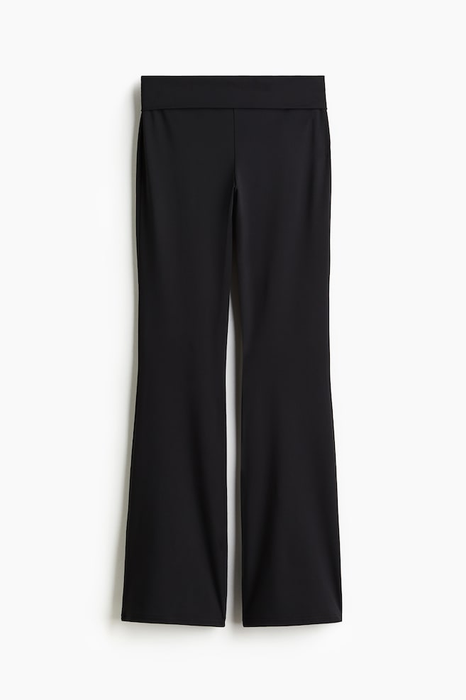 Flared Leggings - Black/matte/Light gray melange/White/Black - 1