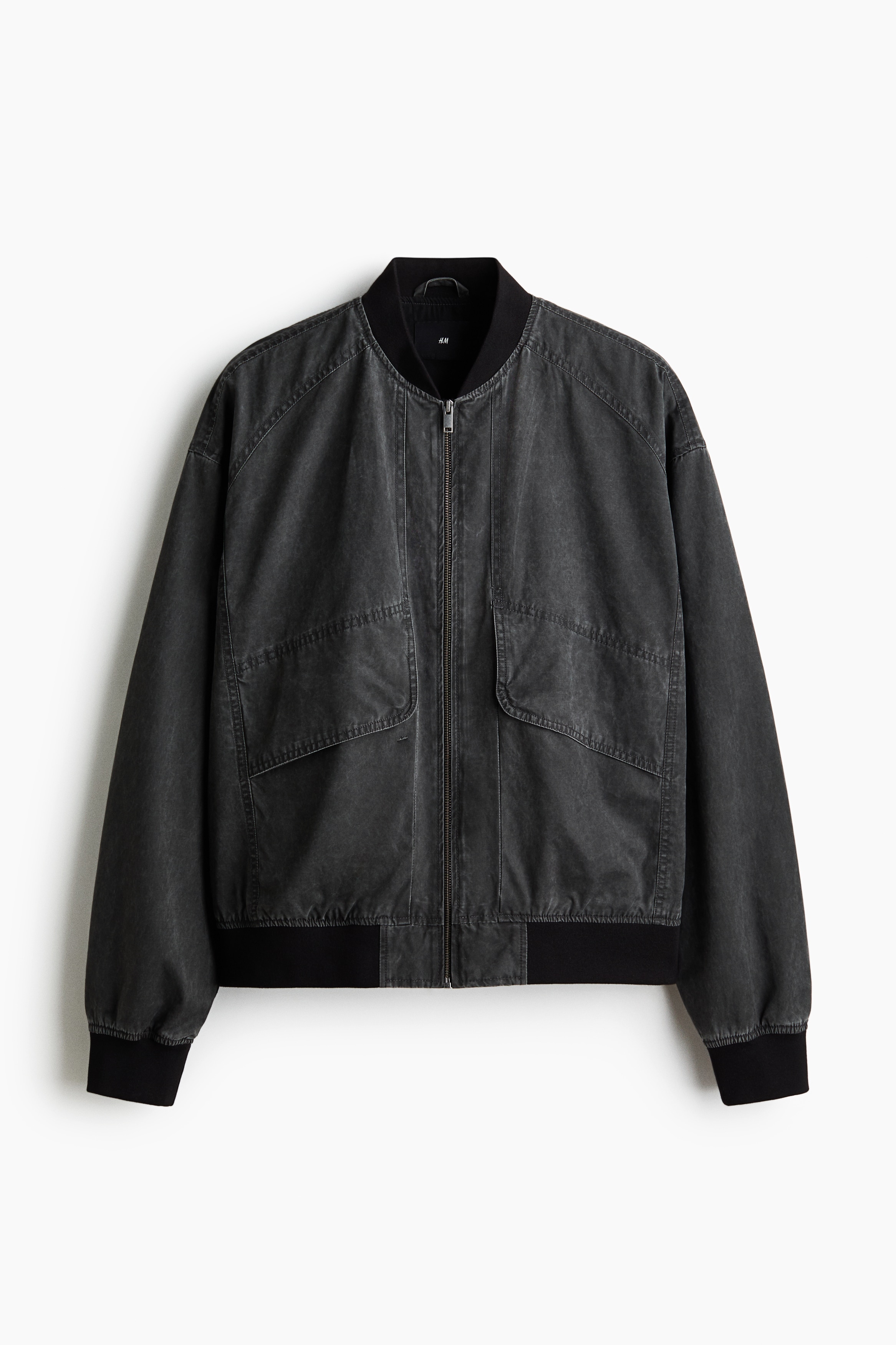 ウォッシュドルックフライトジャケット - ブラック