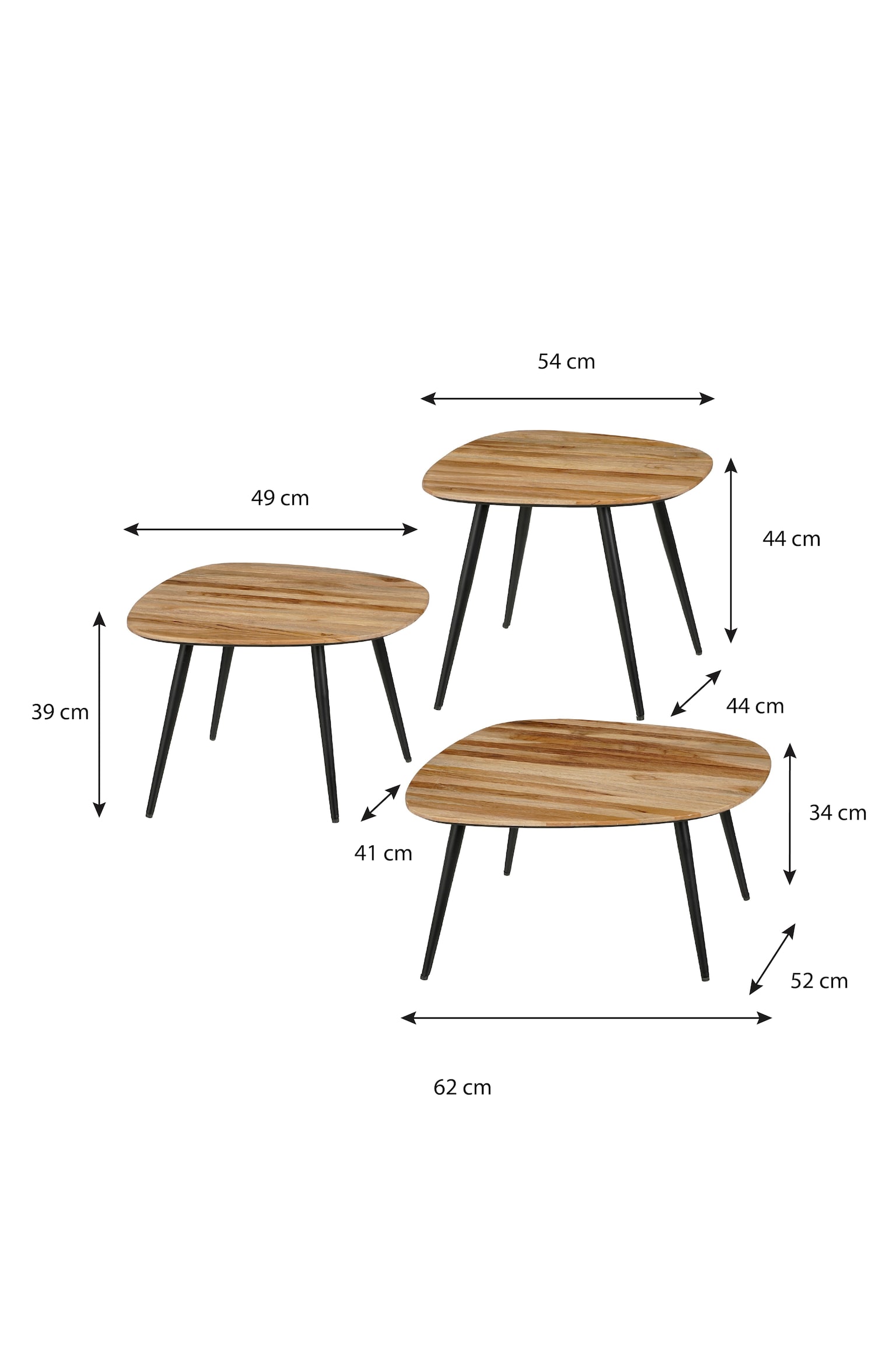 Table D'appoint En Bois Recyclé - Brown/Noir - 2