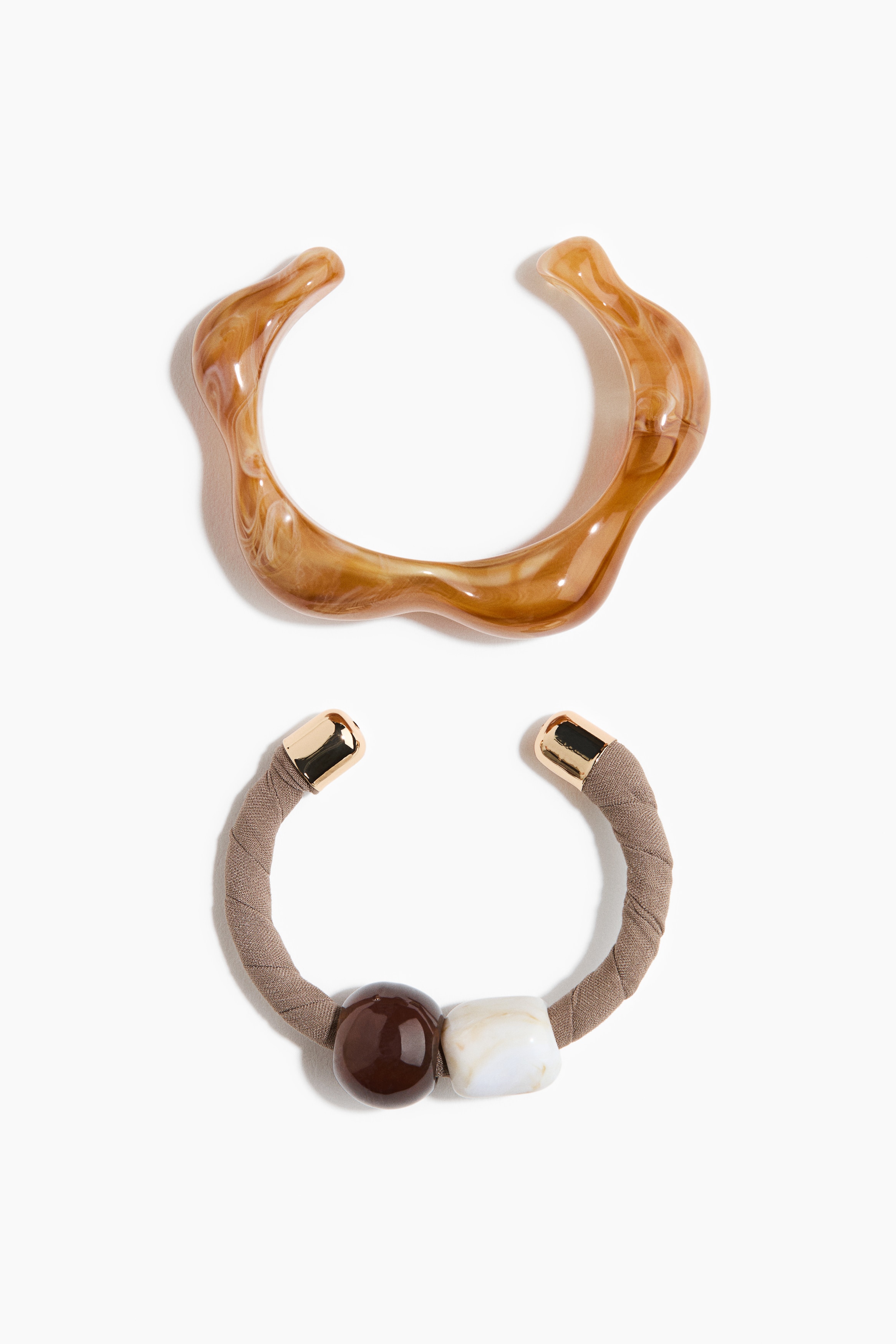 2-pack cuff bracelets - Marron