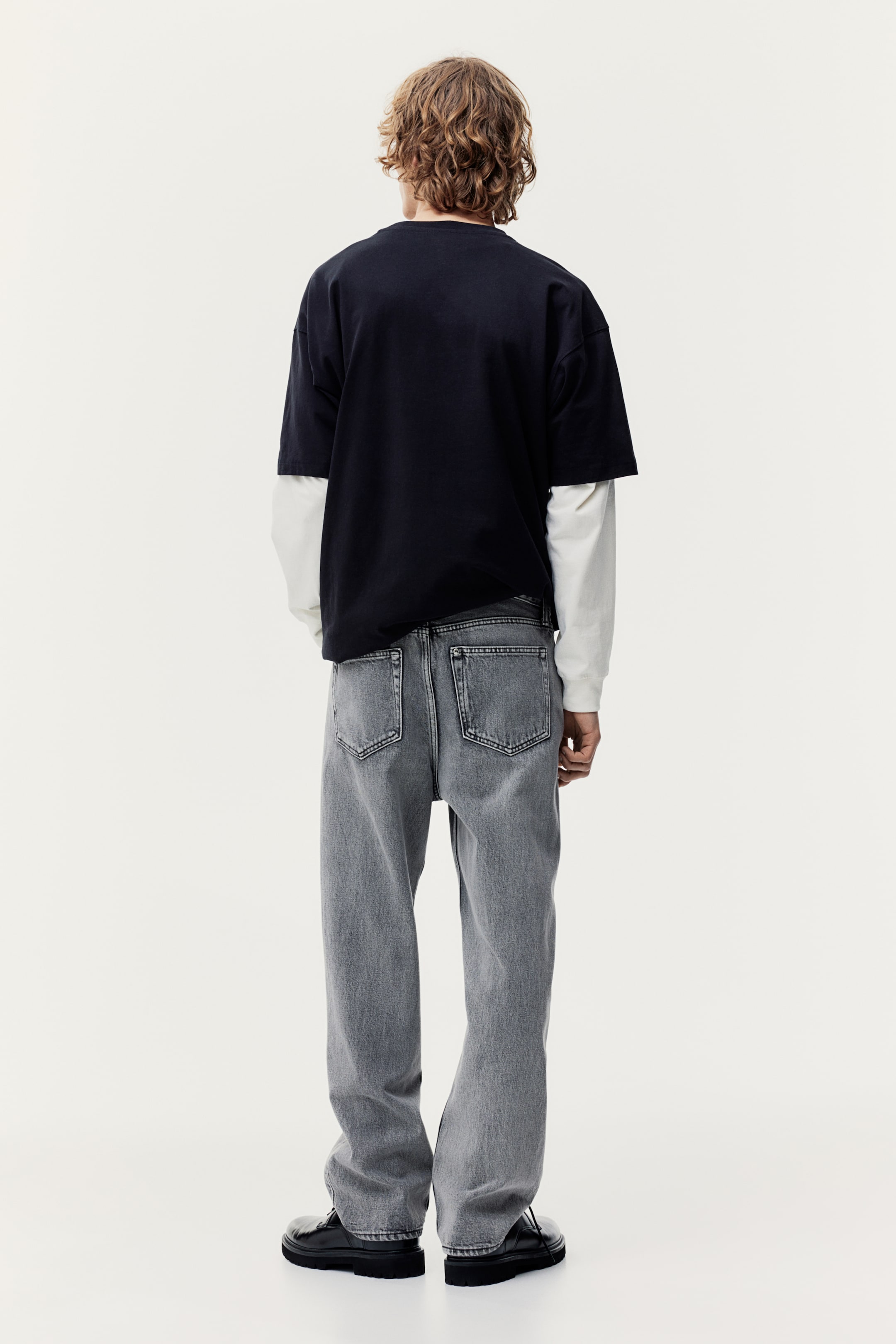 Loose Jeans - Regular waist - Long - Denim gray - Men | H&M US