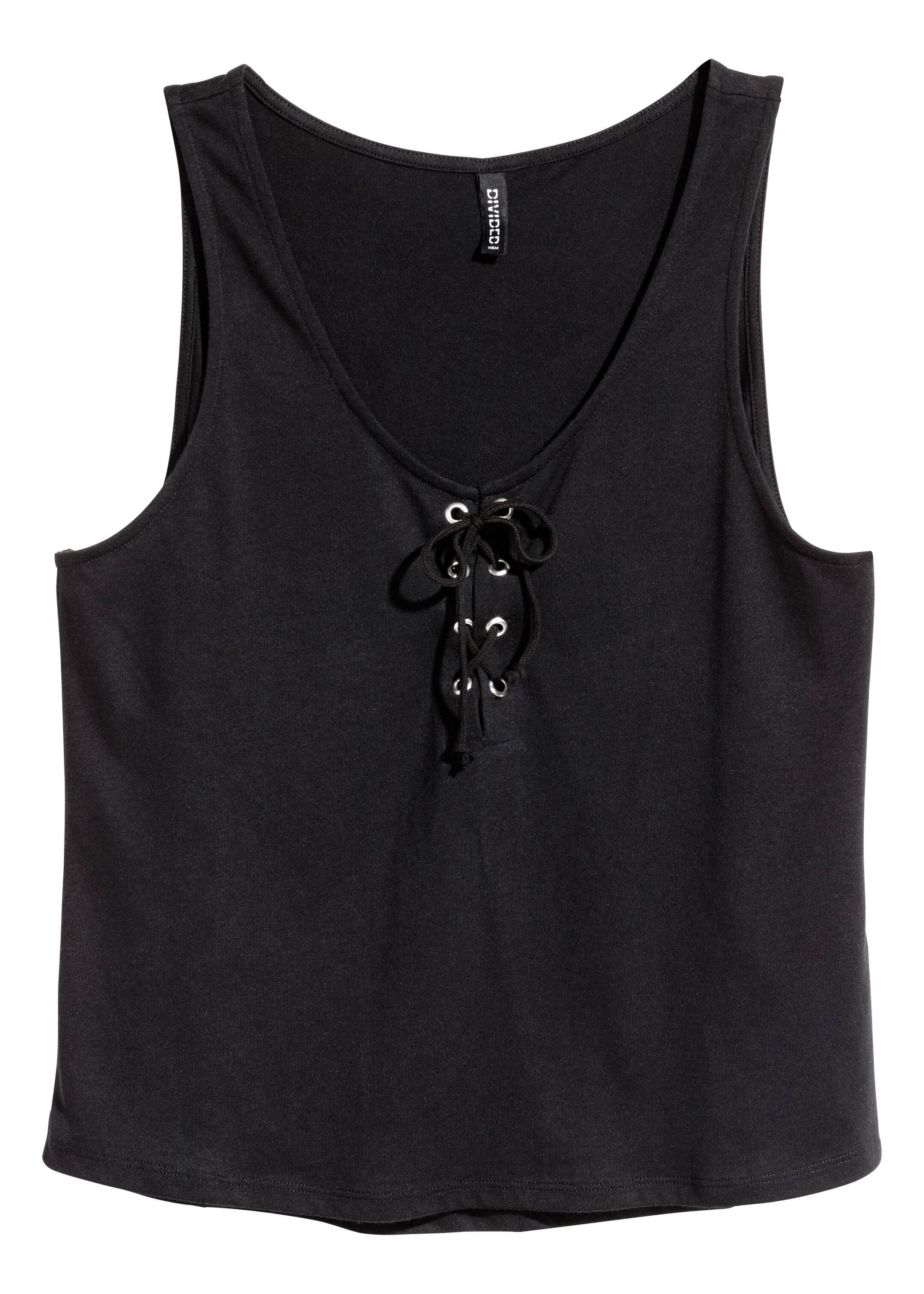 View larger image: Vest top with lacing - Black - Ladies | H&M GB 1