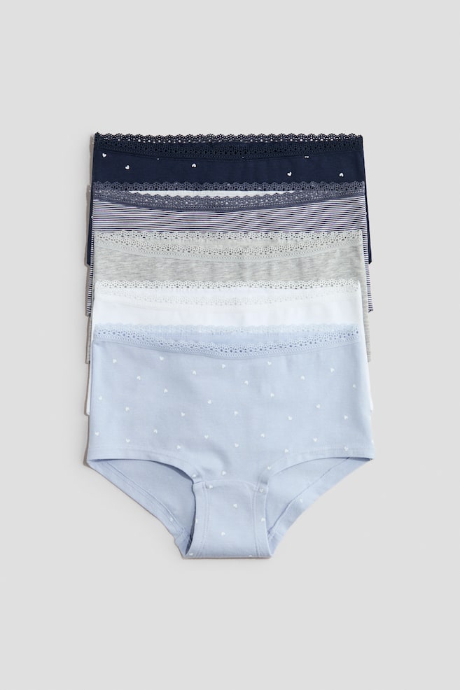 Set van 5 slips - Hipster - Lichtblauw/hartjes - 1