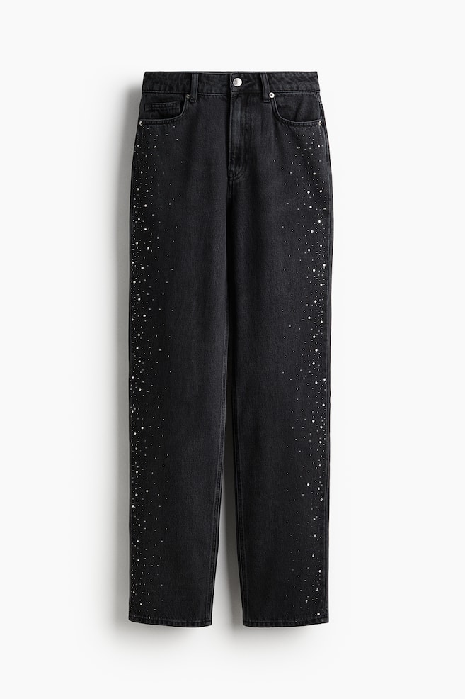 Jeans mit Strass - Dunkelgrau - 1