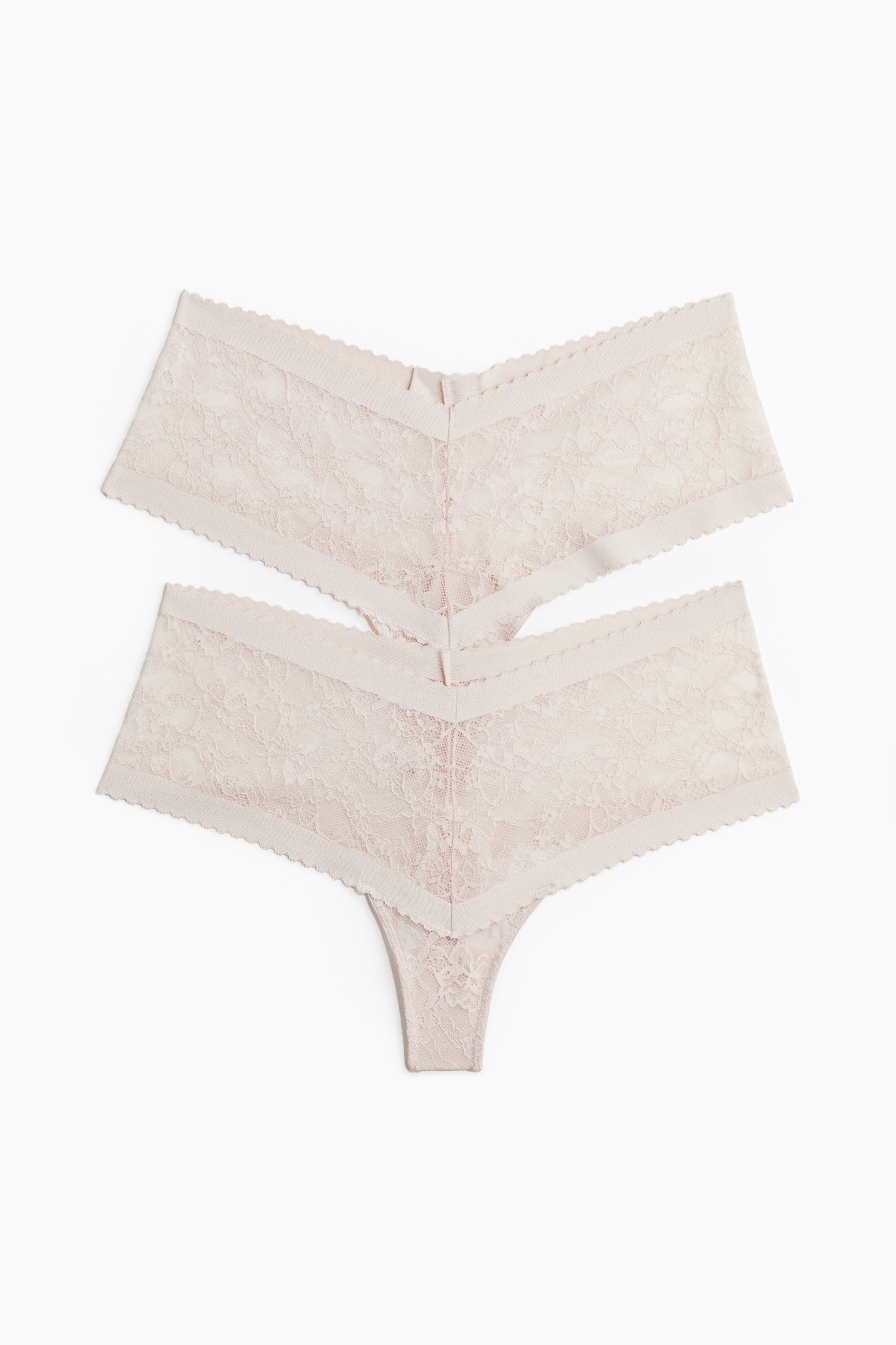 2-pack lace thong briefs - Rosa cipria