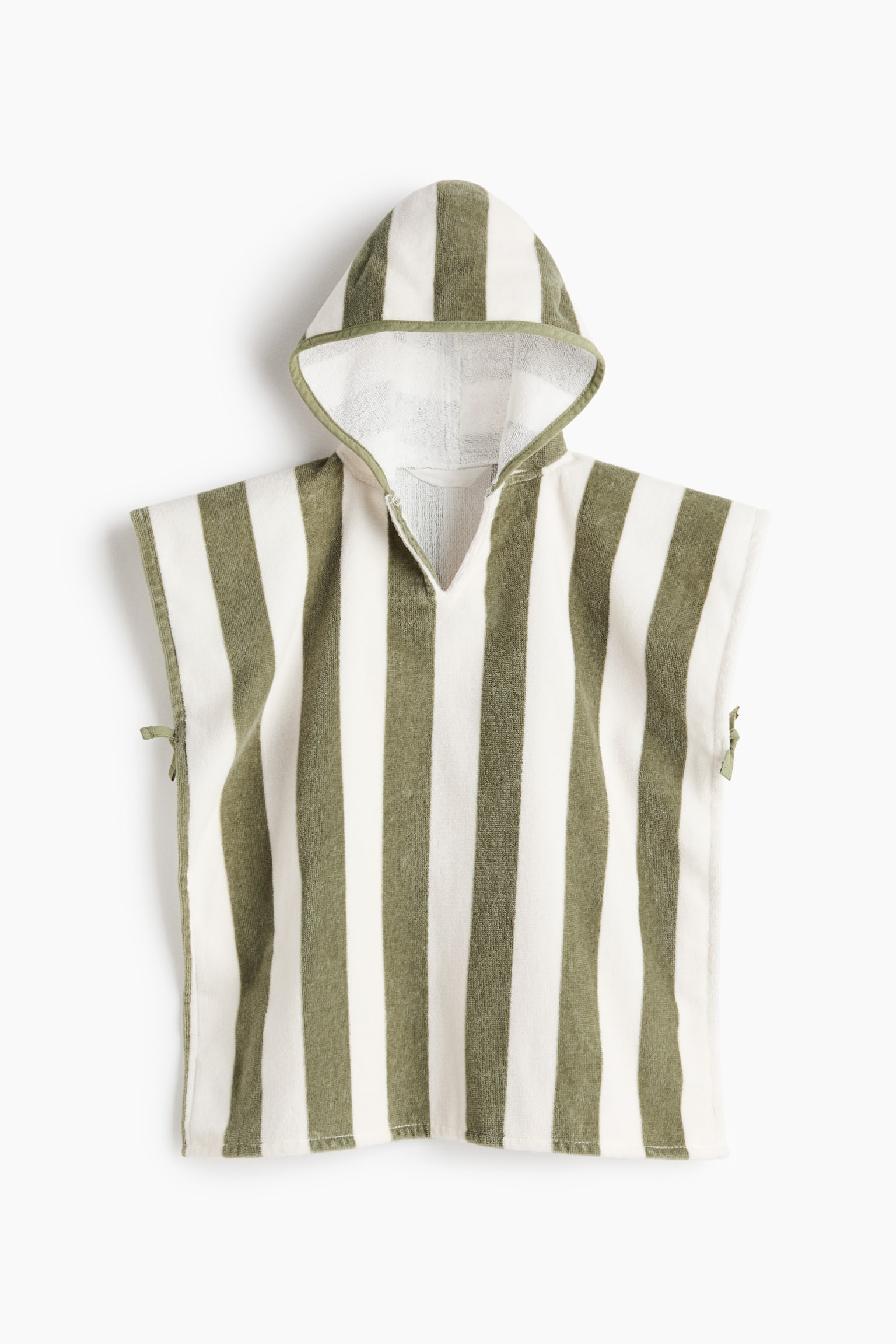 Baby poncho towel - Green/Striped/Light pink/Striped/Beige/Striped - 1