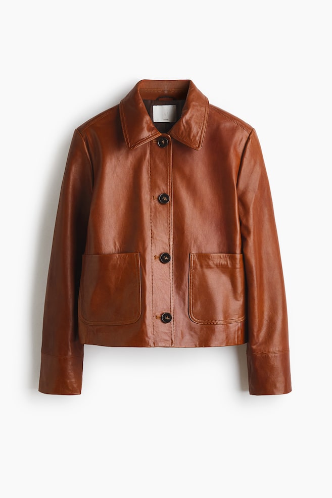 Leather Jacket - Brown - 1