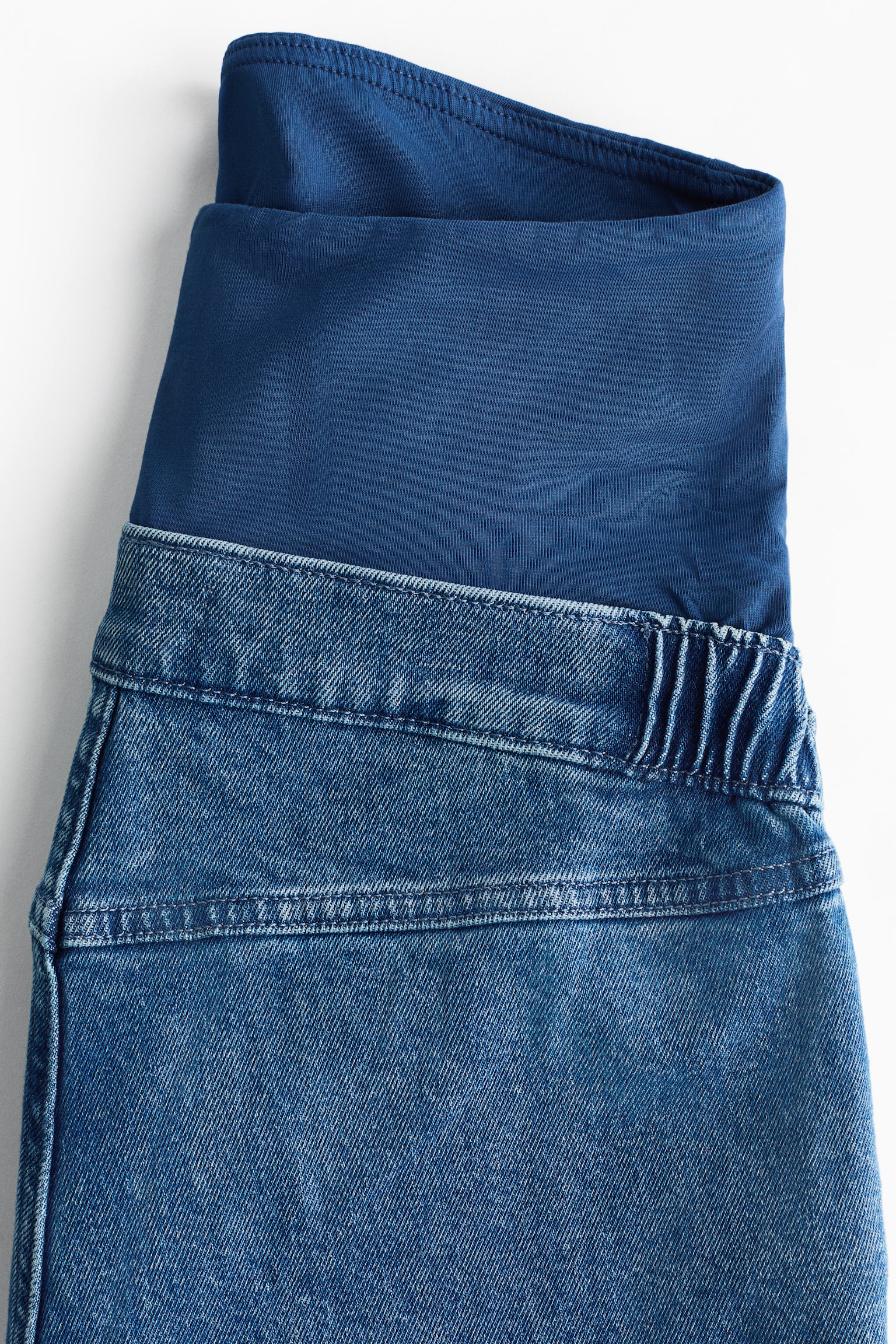 MAMA Bootcut High Waist Ankle Jeans - כחול ג'ינס/לבן - 2