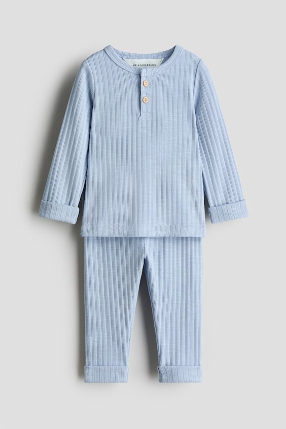 Детские джинсы H&M 2-Piece Ribbed Jersey Set