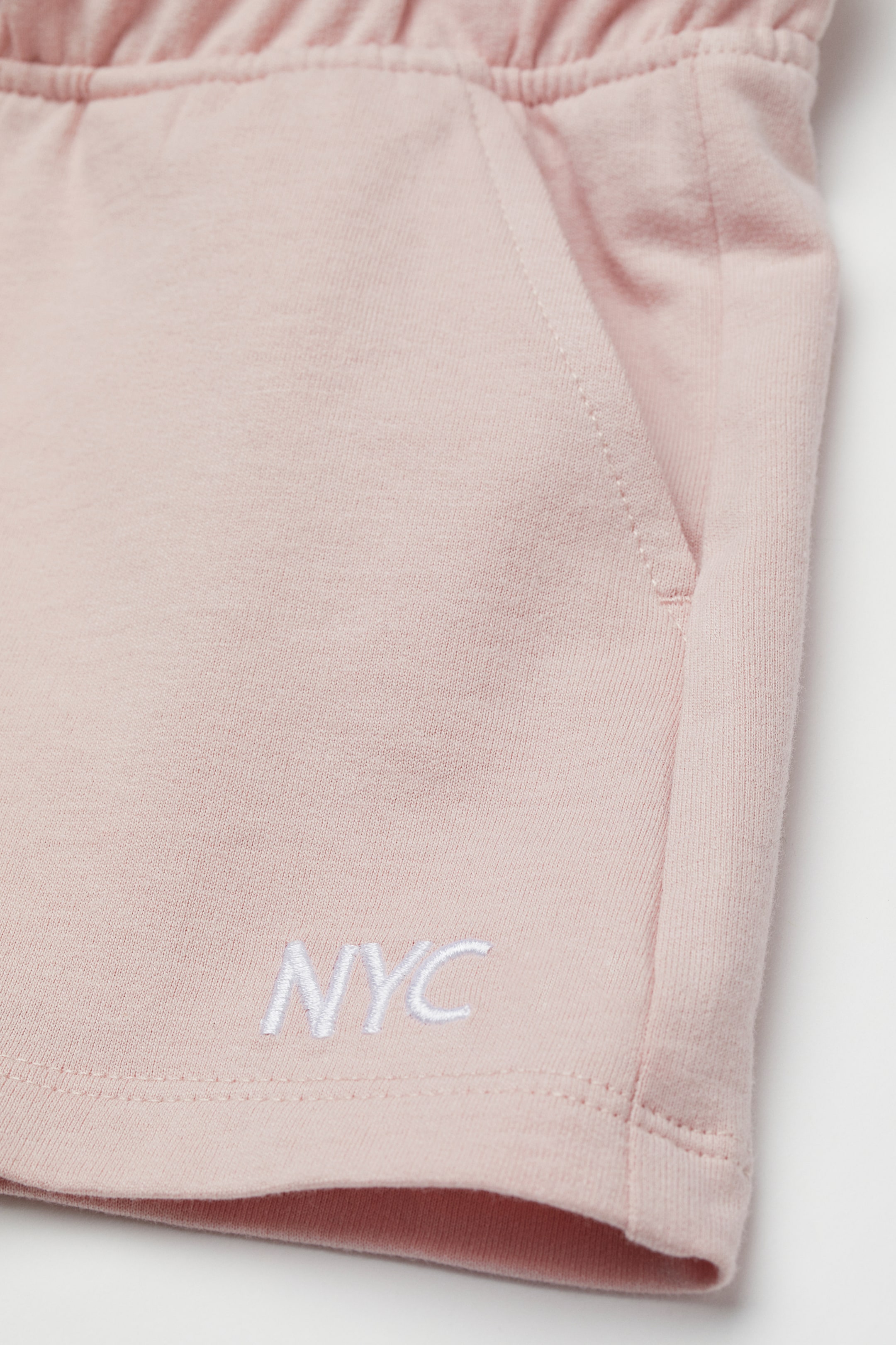 View larger image: Cotton sweatshirt shorts - Light pink/NYC - Kids | H&M 2
