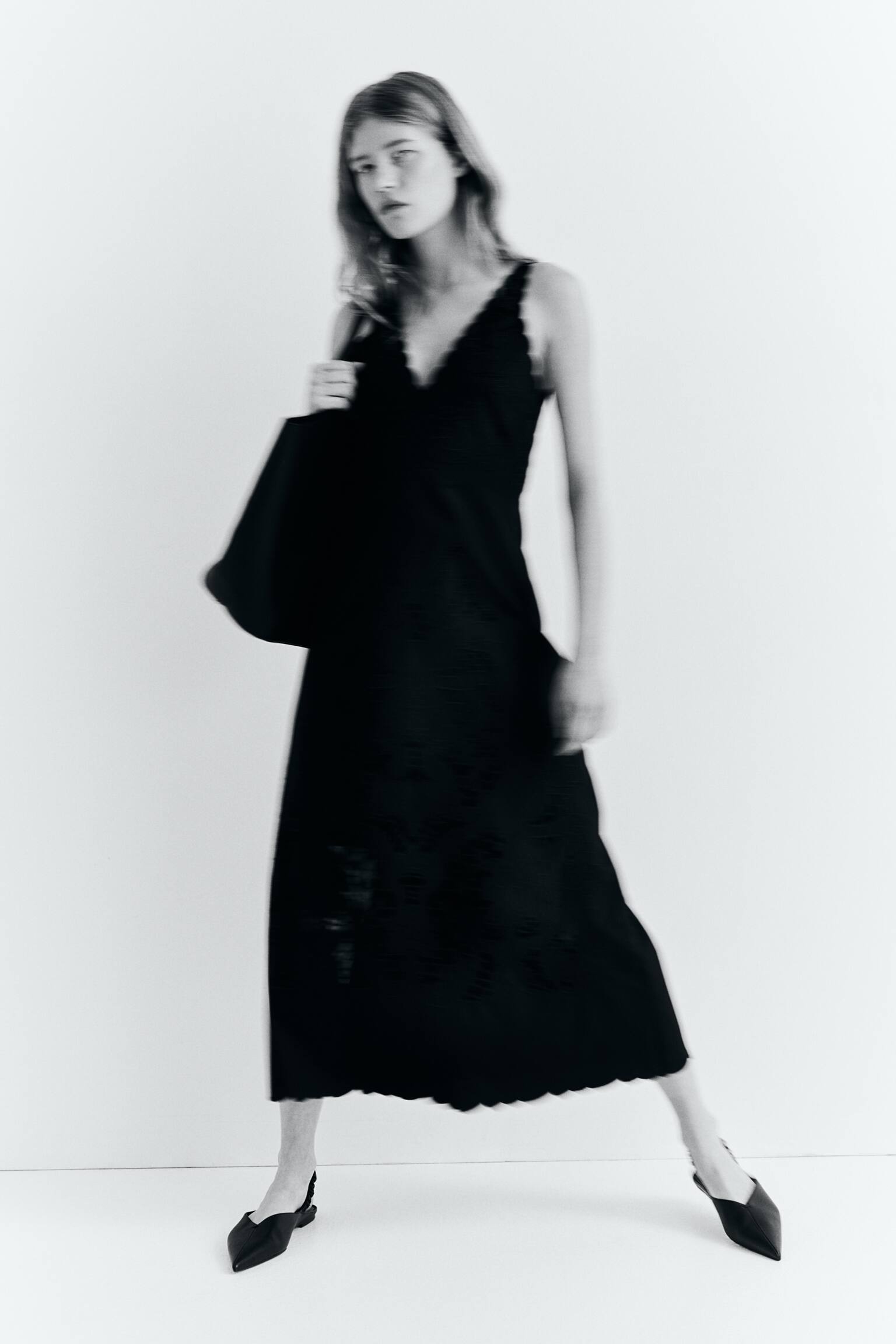 Broderie Anglaise Dress - Black/White - 4