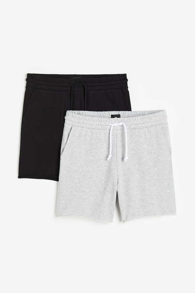 Shorts in felpa Regular Fit 2 pezzi - Nero/grigio mélange - 1