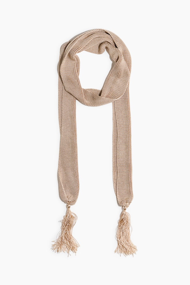 Shimmery Viscose Scarf - Light beige - 1