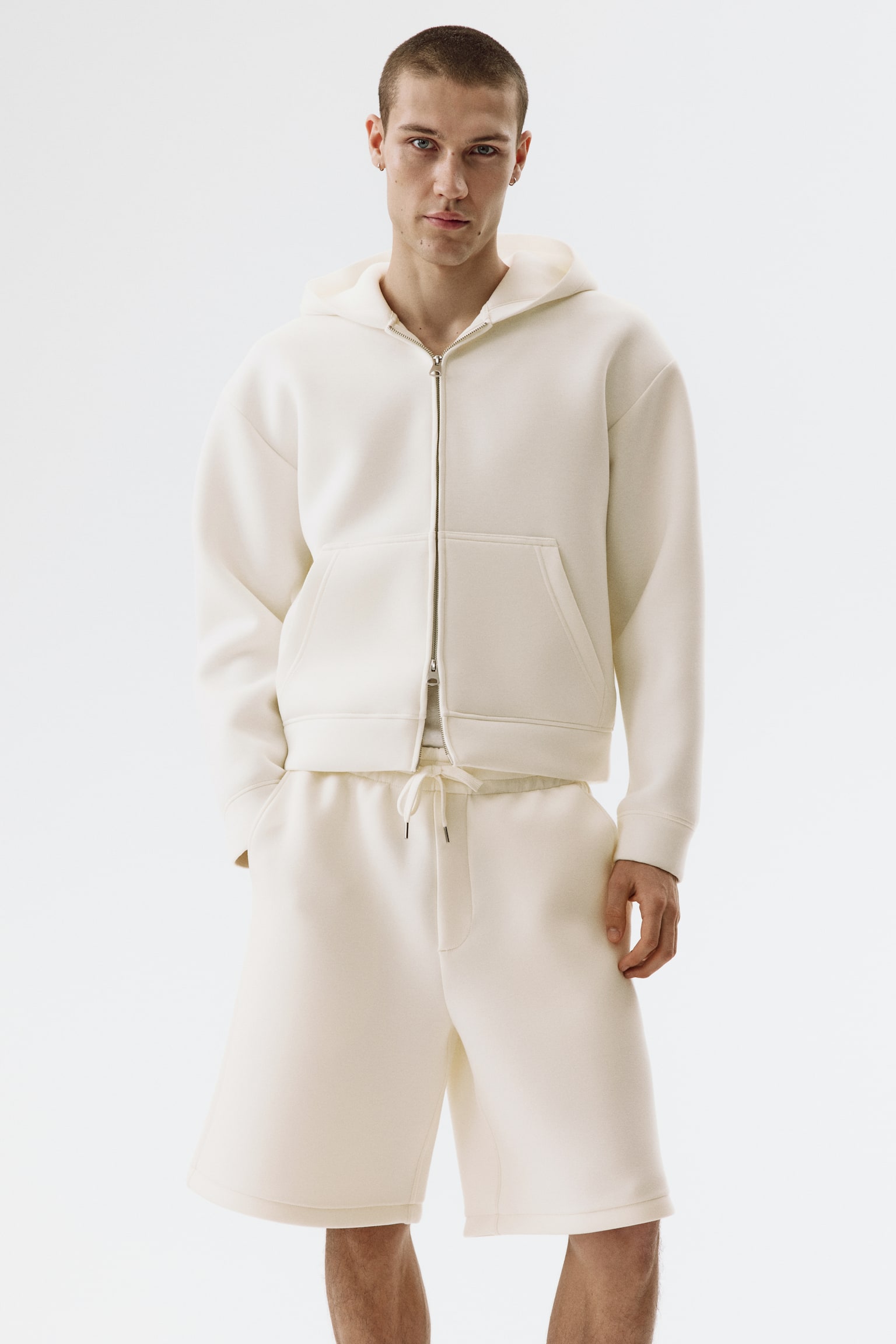 Relaxed Fit Scuba shorts - Cream/Light grey marl/Light dusty green/Dark khaki green - 6