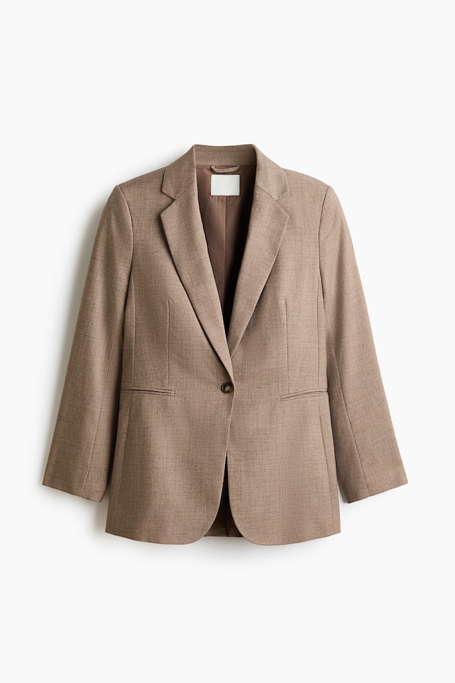 Einreihiger Twillblazer - Graubraun/Dunkelbraun/Schwarz - 1