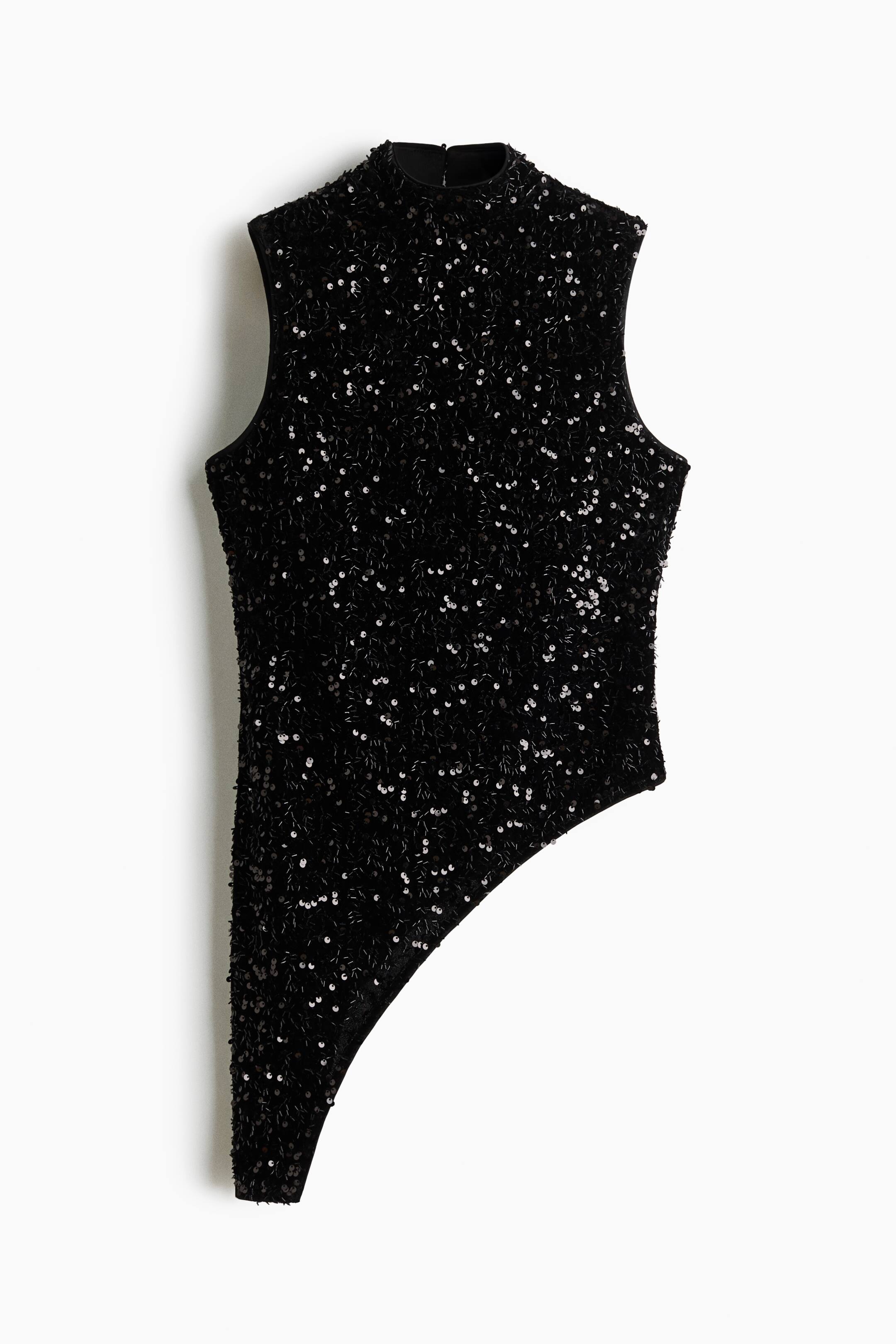 View larger image: Sequined velour top - Black - Ladies | H&M 1