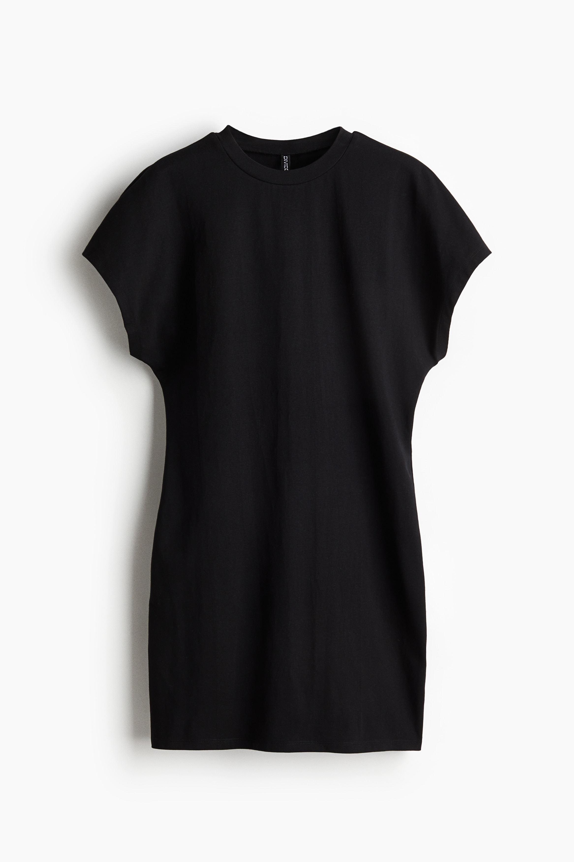 Haljina kratkih rukava od žerseja - Crna/Bež