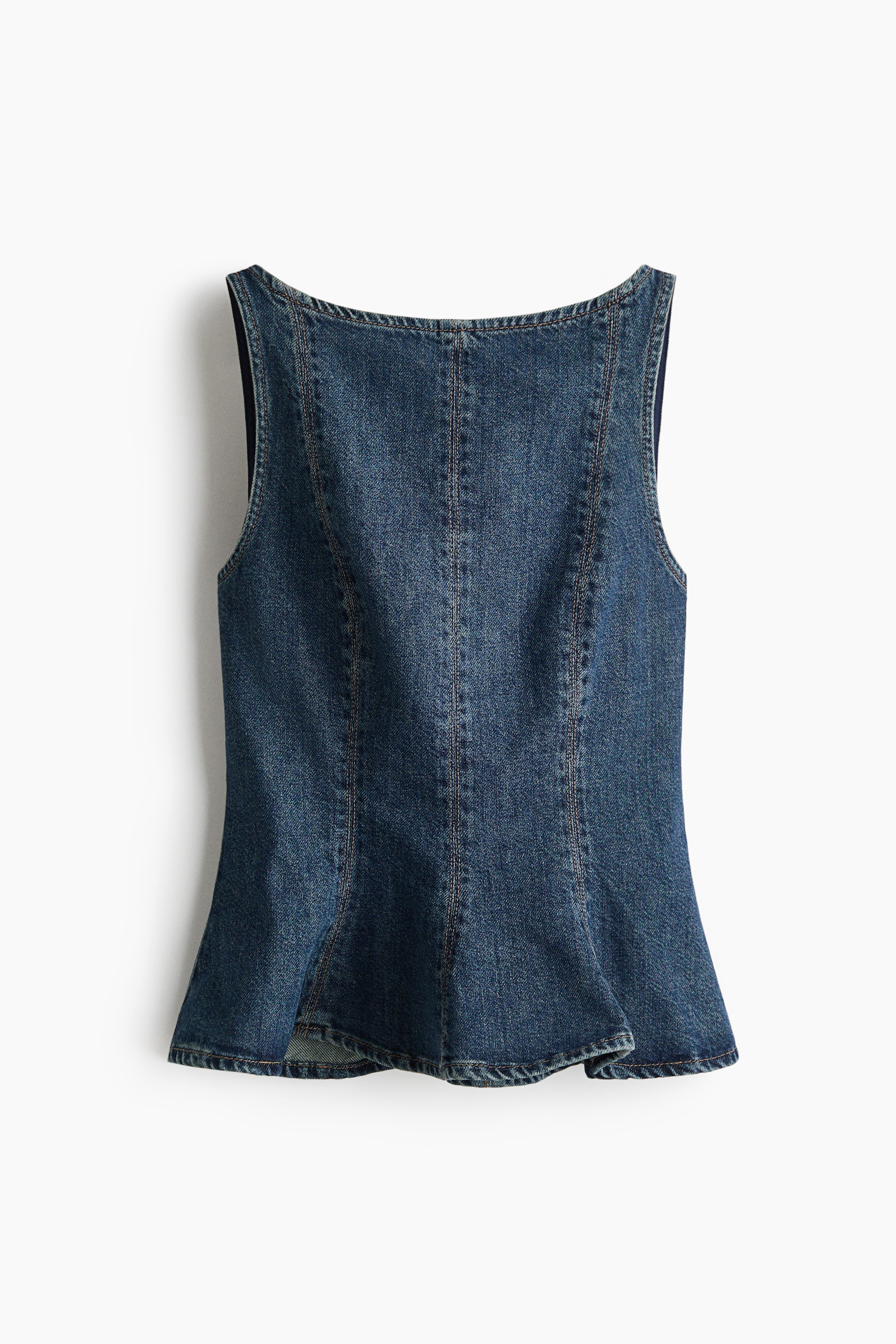 Denim Peplum Top