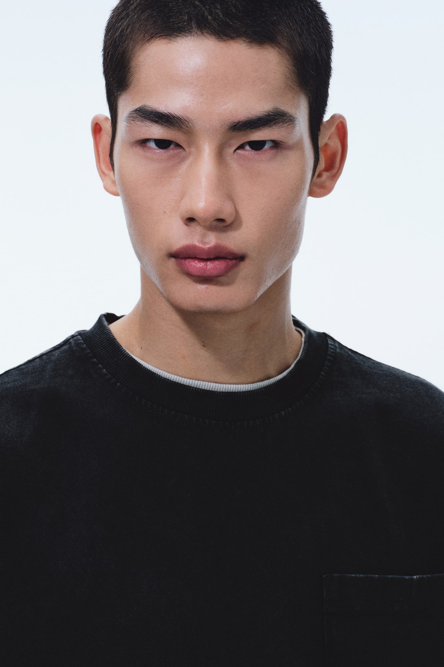 Loose Fit Long-sleeved top - Black/Beige/Dark teal - 3