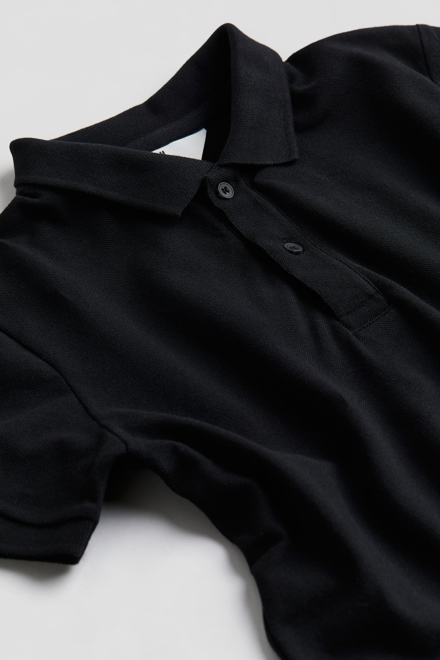 Cotton Piqué Polo Shirt - Black/Navy blue/White - 2