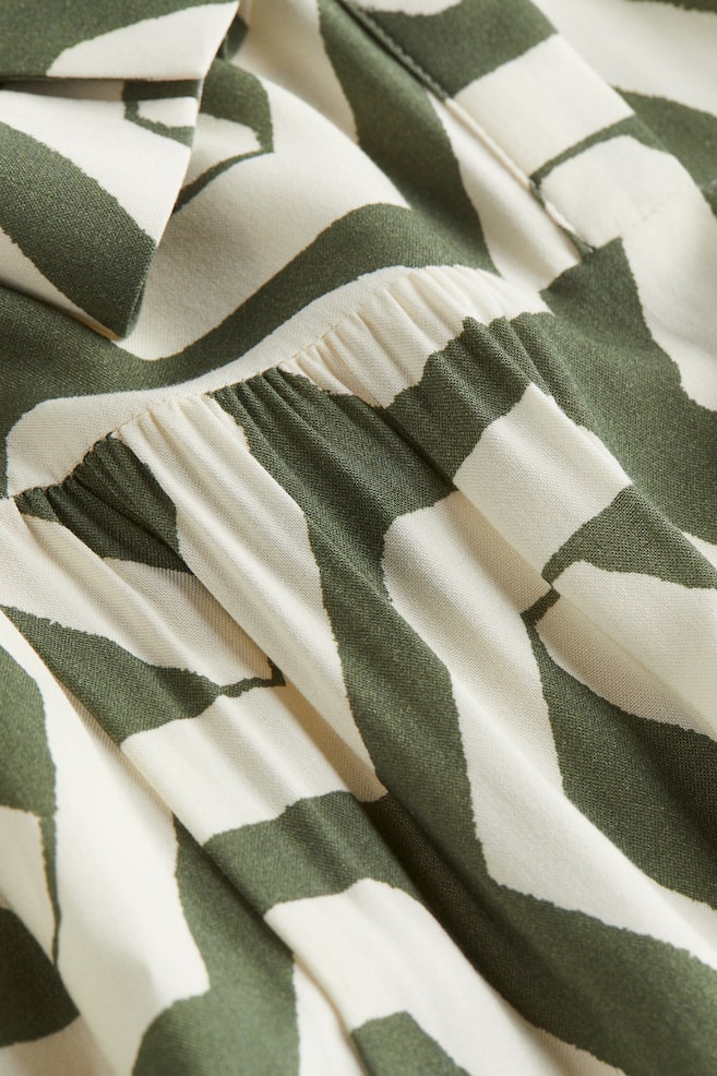 Robe chemise en viscose - Vert kaki/motif/Noir/fleuri - 6
