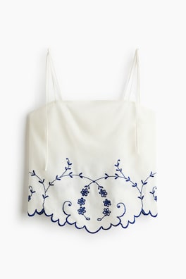 Broderad topp i linmix
