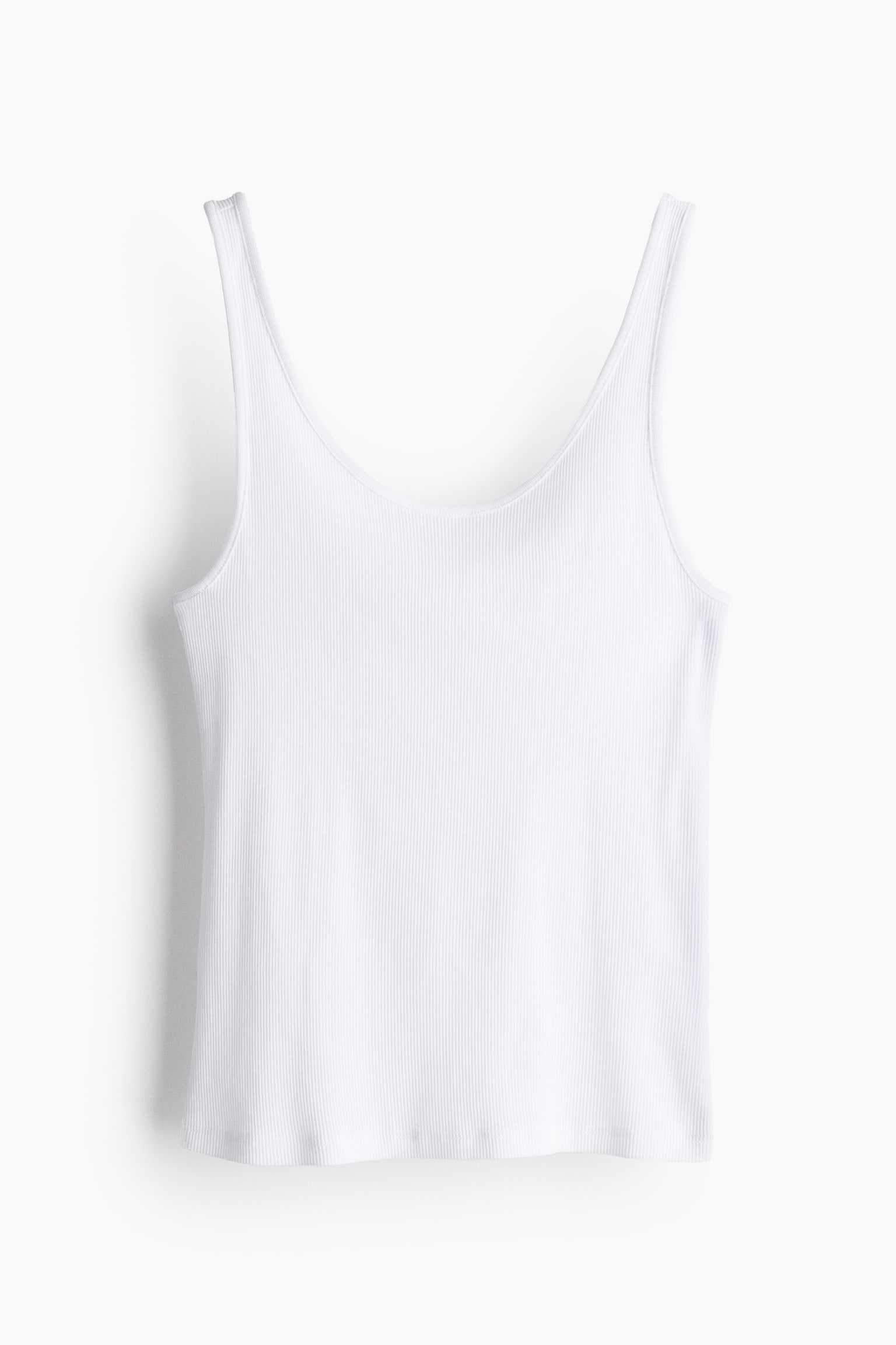 Ribbed vest top - White - 1