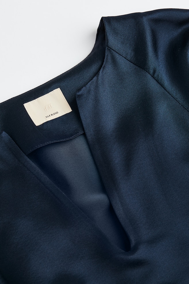Robe tunique en soie mélangée - Bleu marine - 2