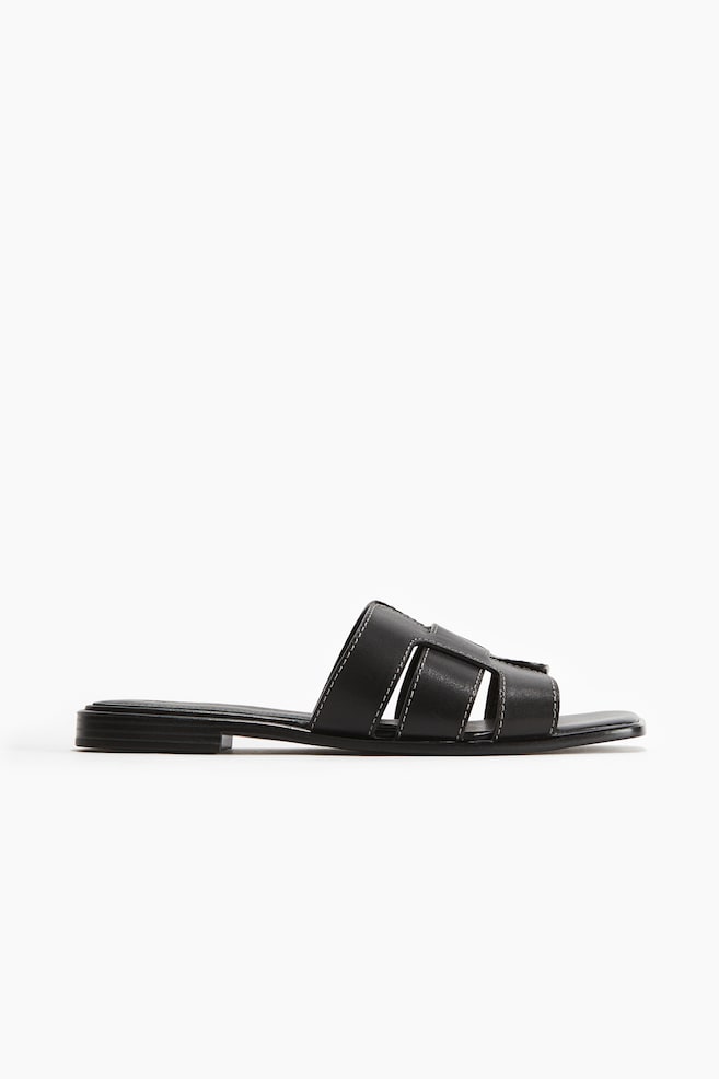 Leather sandals - Black/Brown - 1