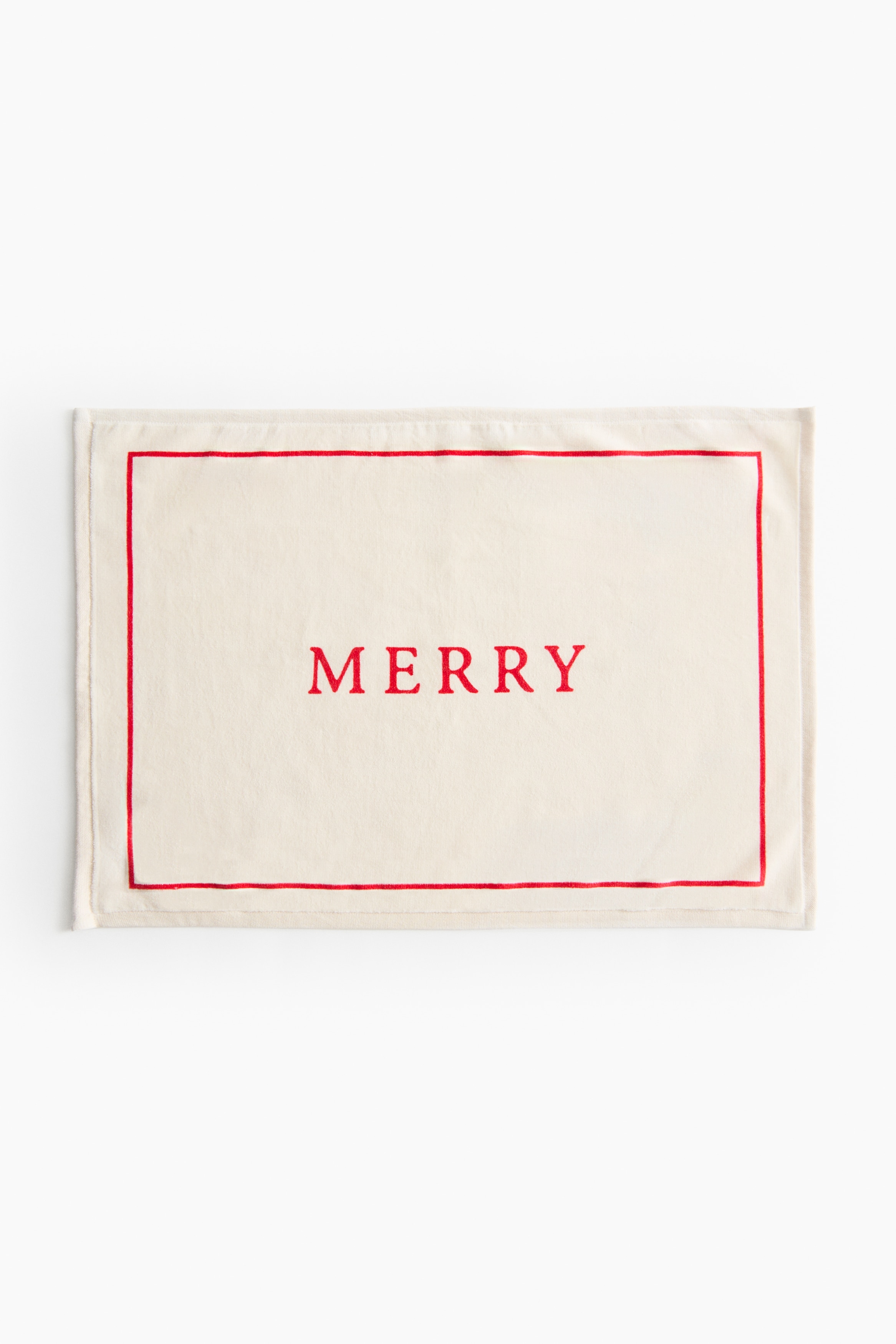 H&M Home  - Motif-detail velour bath mat - Light beige/Merry - size: 50x70