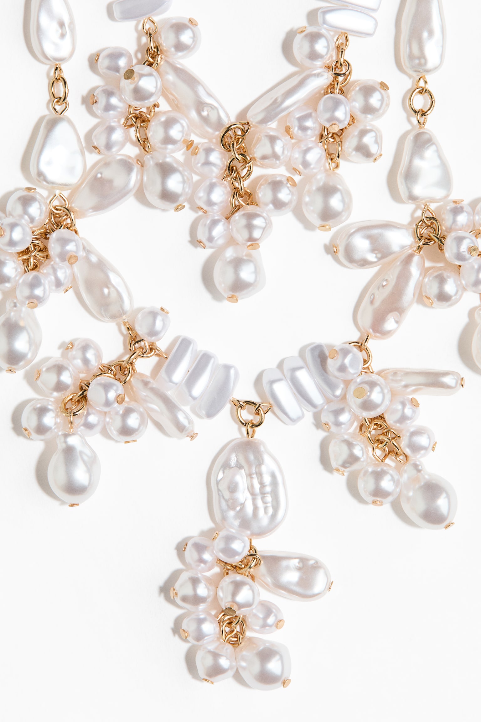 Cluster necklace - Gold-coloured/White - 2