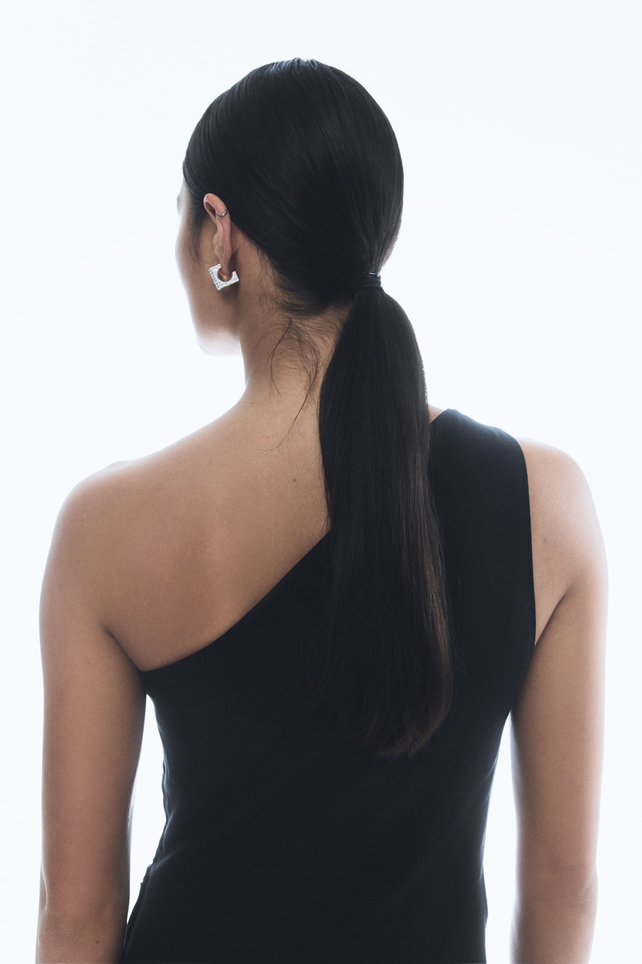 View larger image: Draped One Shoulder Dress - Black - Ladies | H&M AU 4