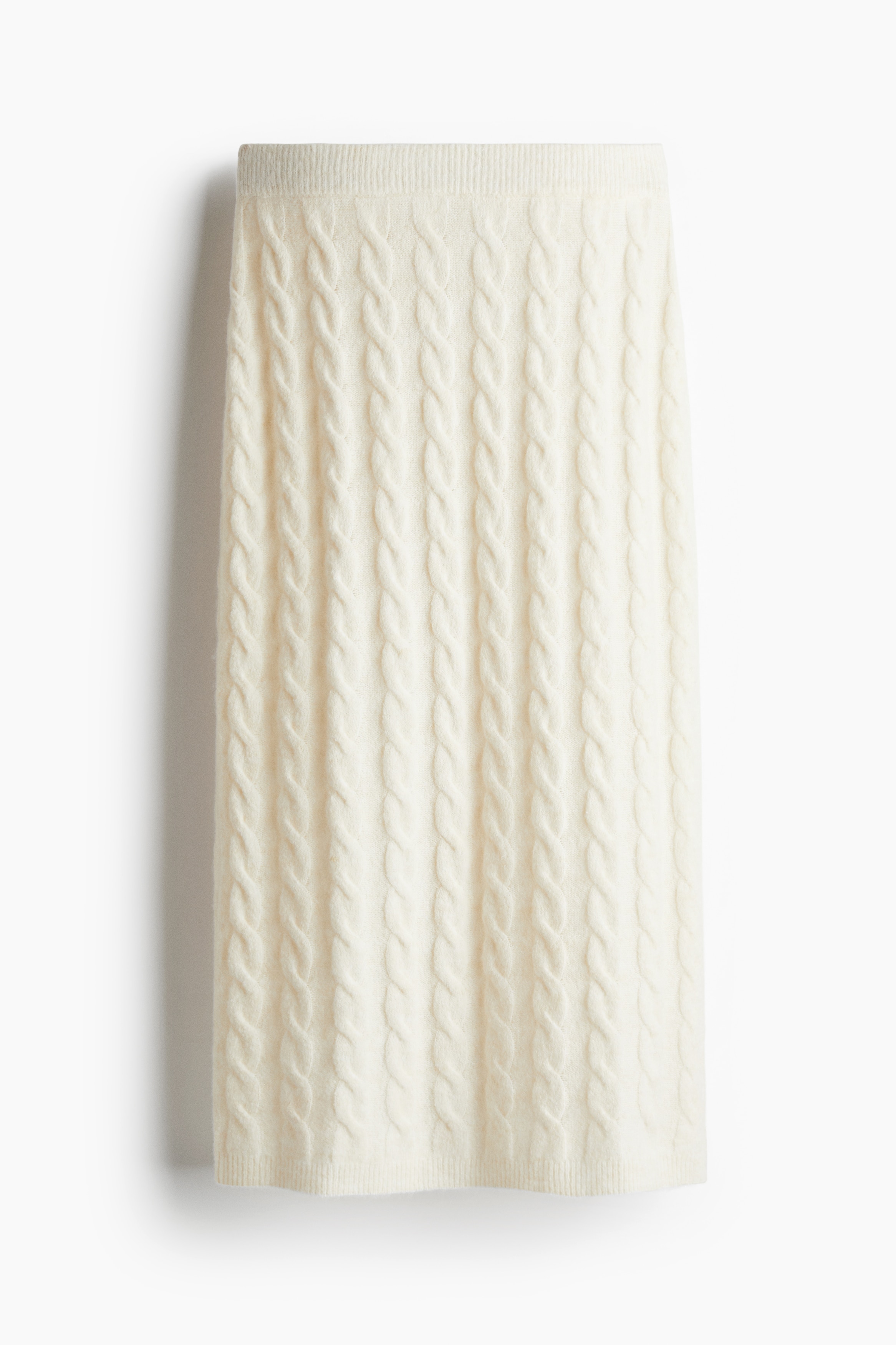 Ladies - Cream Cable-knit skirt - Size: M  - H&M