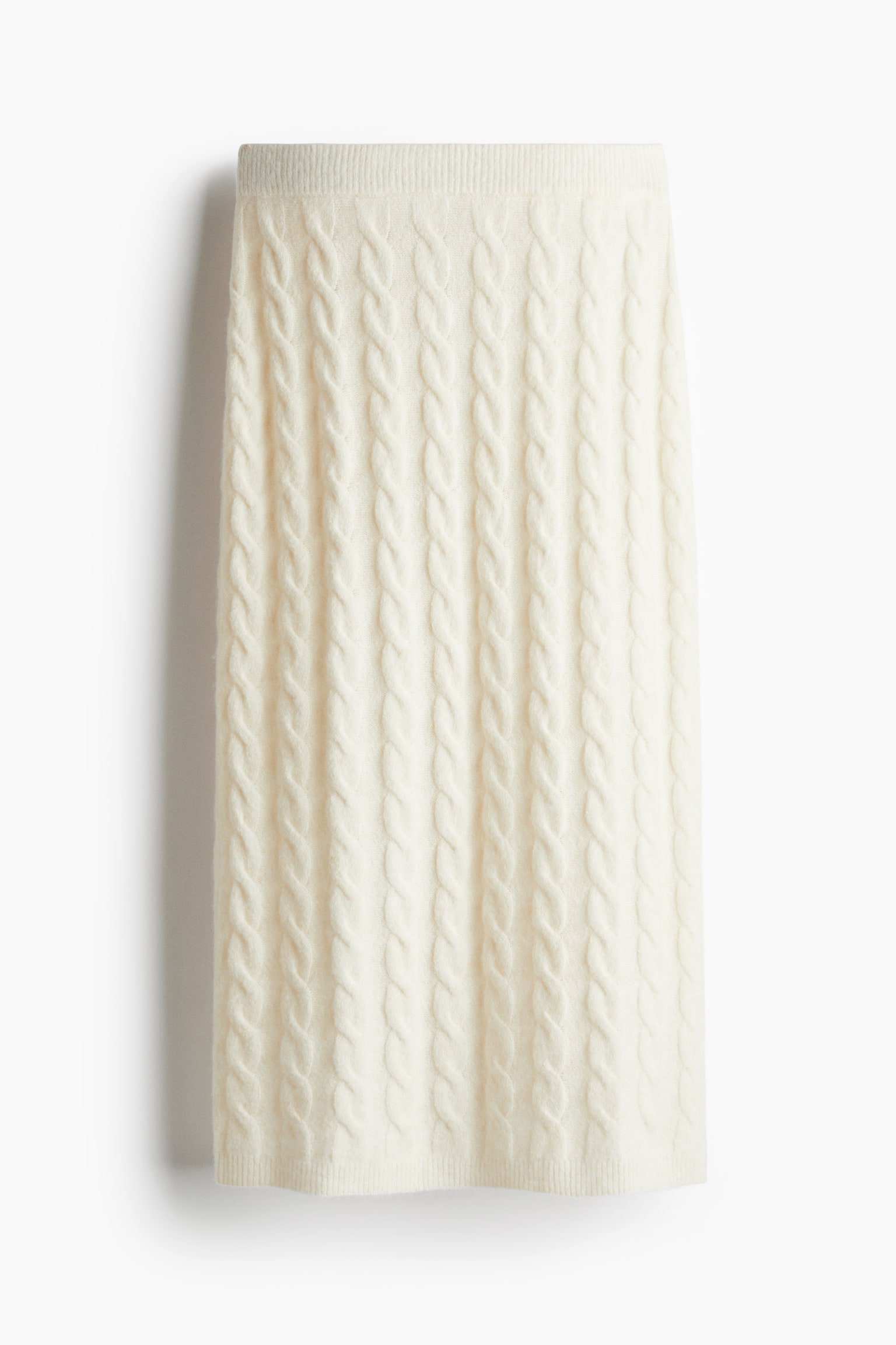 Cable-knit skirt - Cream/Pale pink - 2