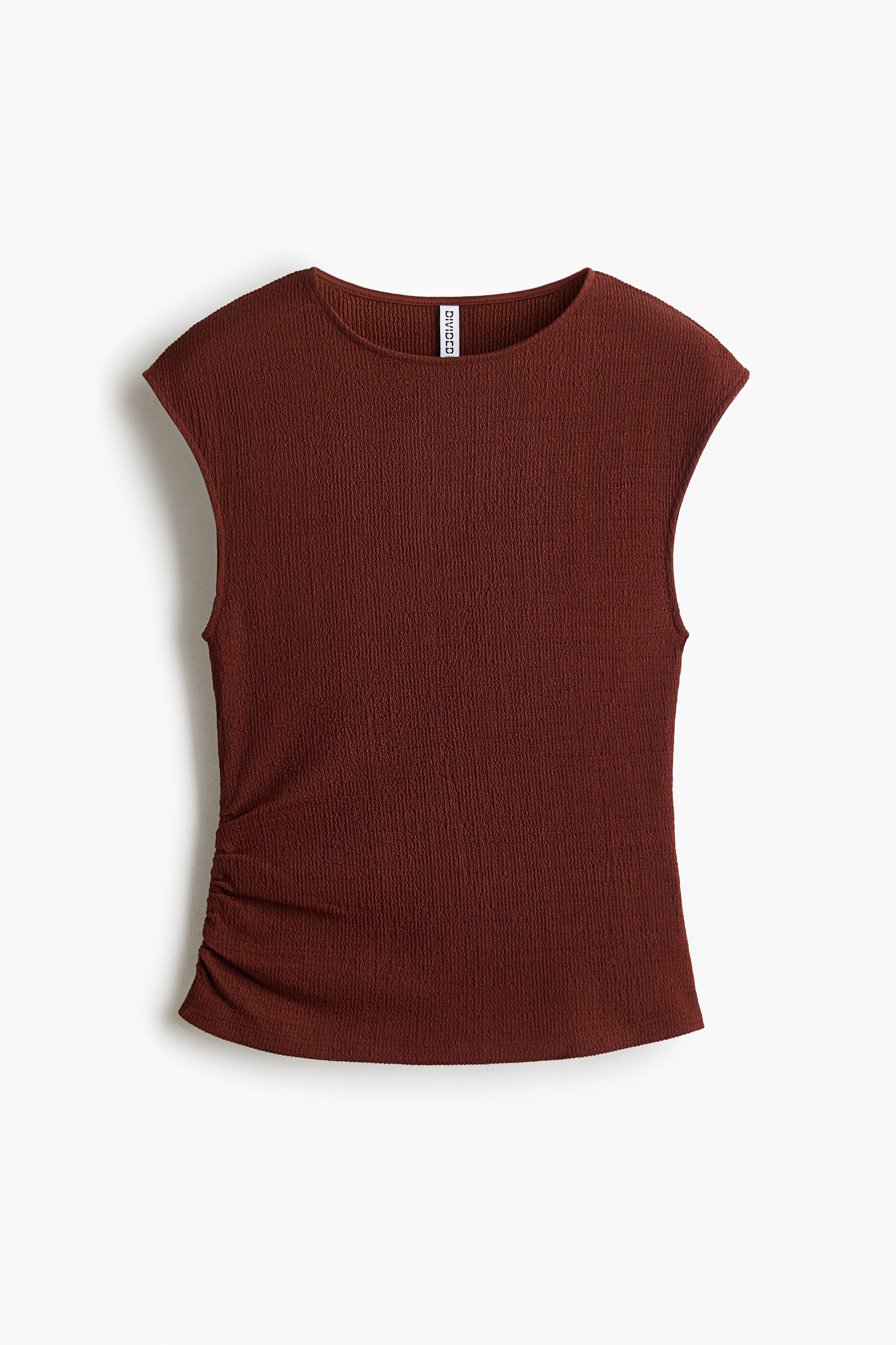 Top in jersey strutturato - Rosso ruggine/Beige chiaro/fantasia/Nero
