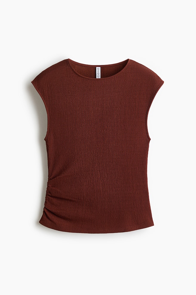 Textured jersey top - Rust red/Light dusty blue/Light beige/Patterned/Black - 1