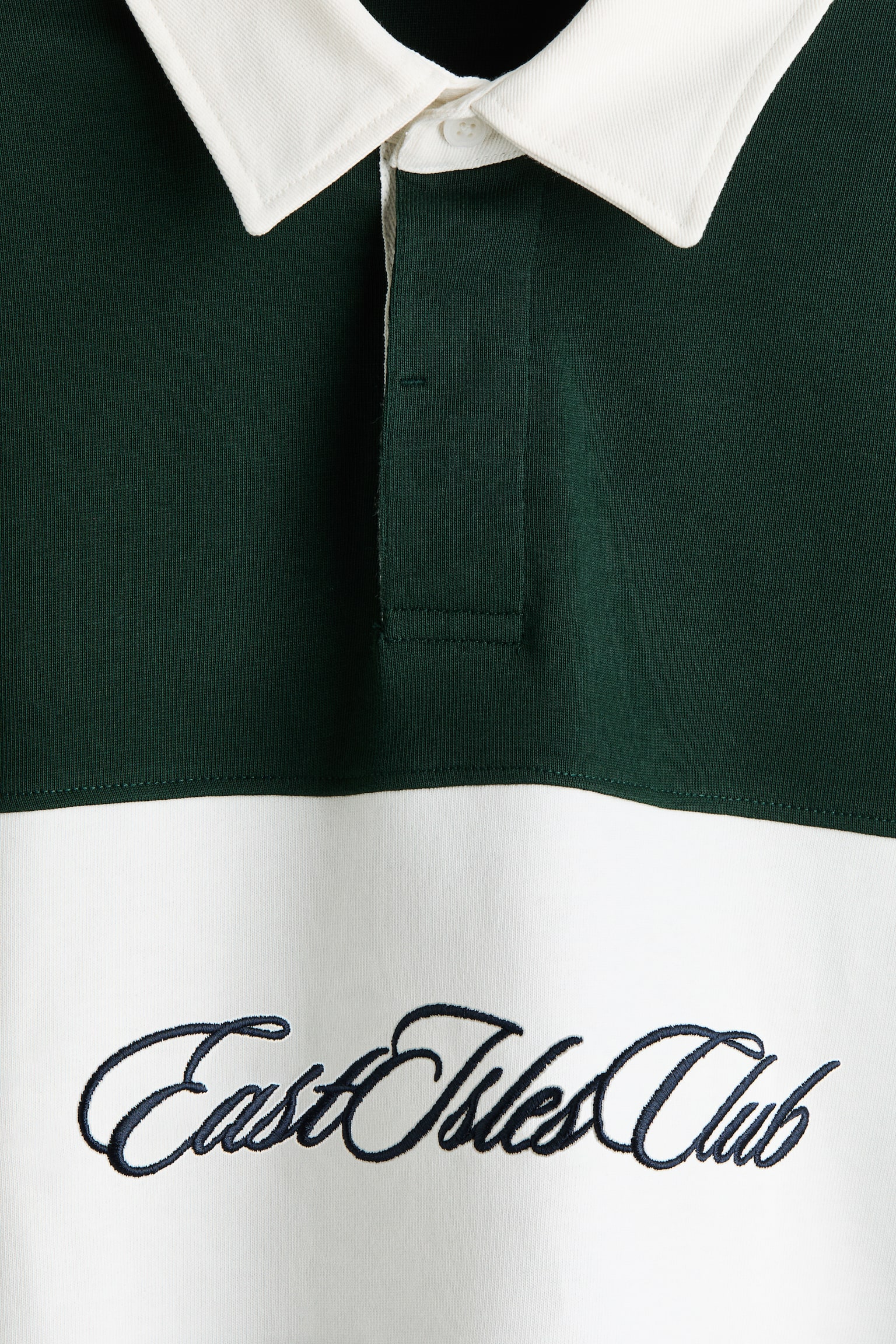Мужская рубашка H&M Regular-Fit Cotton Rugby Shirt, цвет: Тёмный зелёный — фото 7