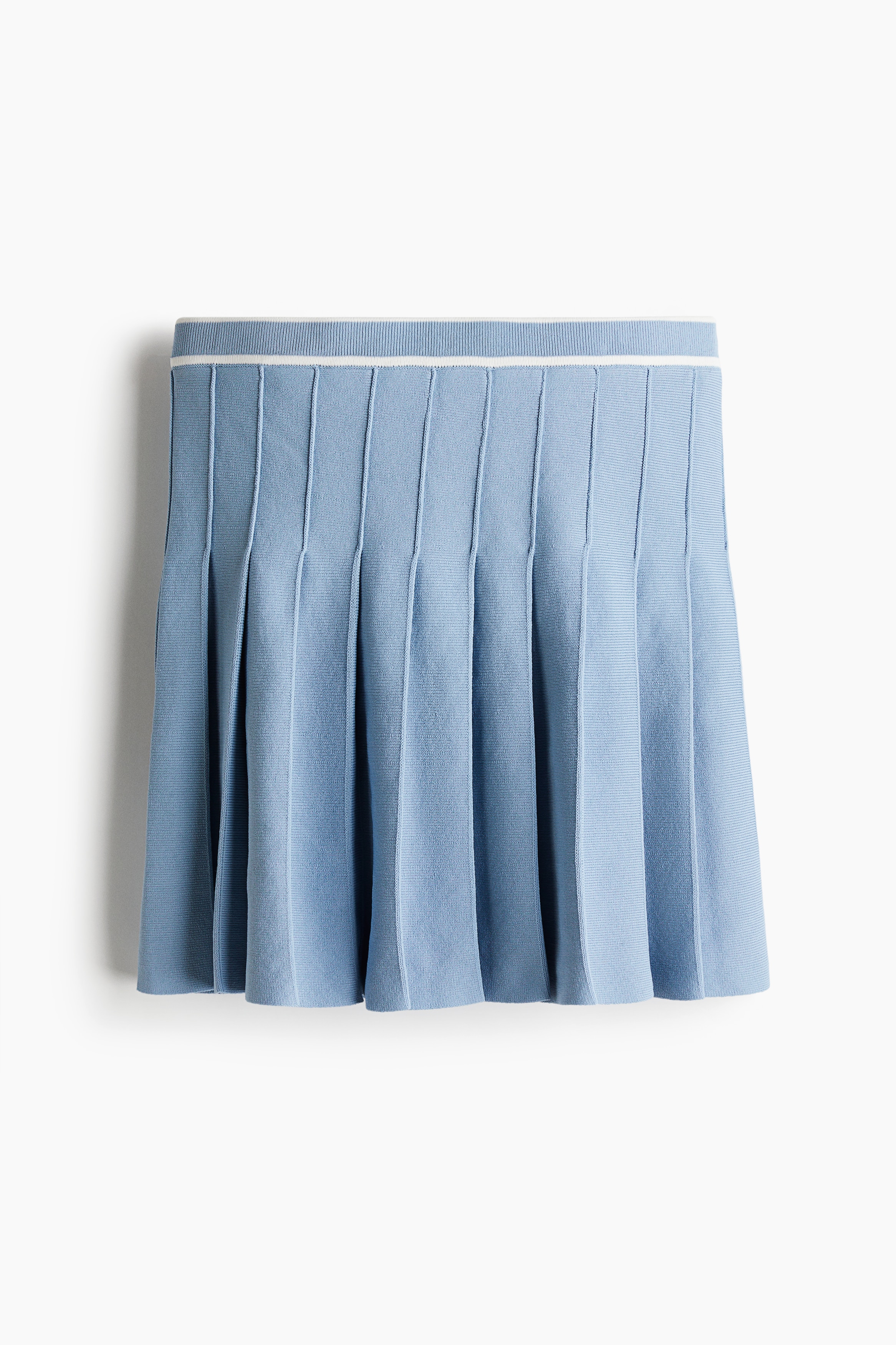 Plissert skjørt - Tåkeblå/Sort