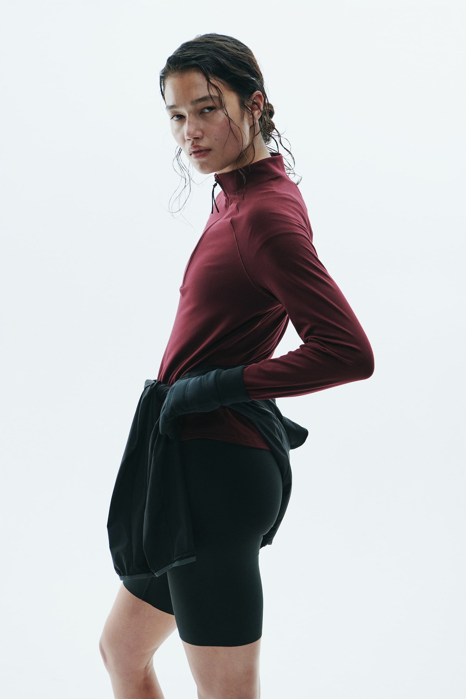 Женский топ H&M Running Top with DryMove™, цвет: Вишнёвый красный — фото 6